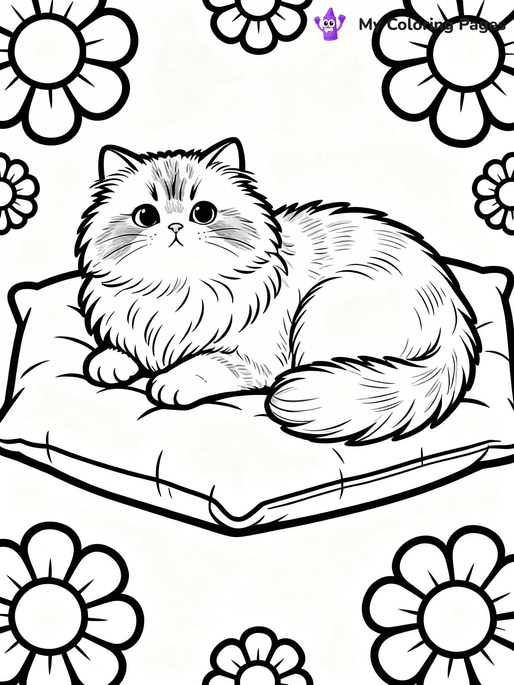 Cute Cat Coloring Pages - 19