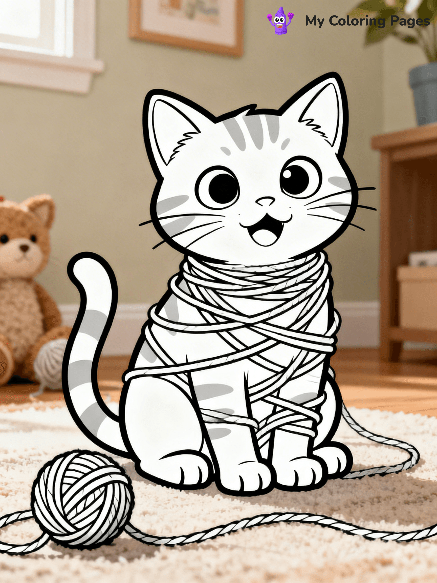 Cute Cat Coloring Pages - 10