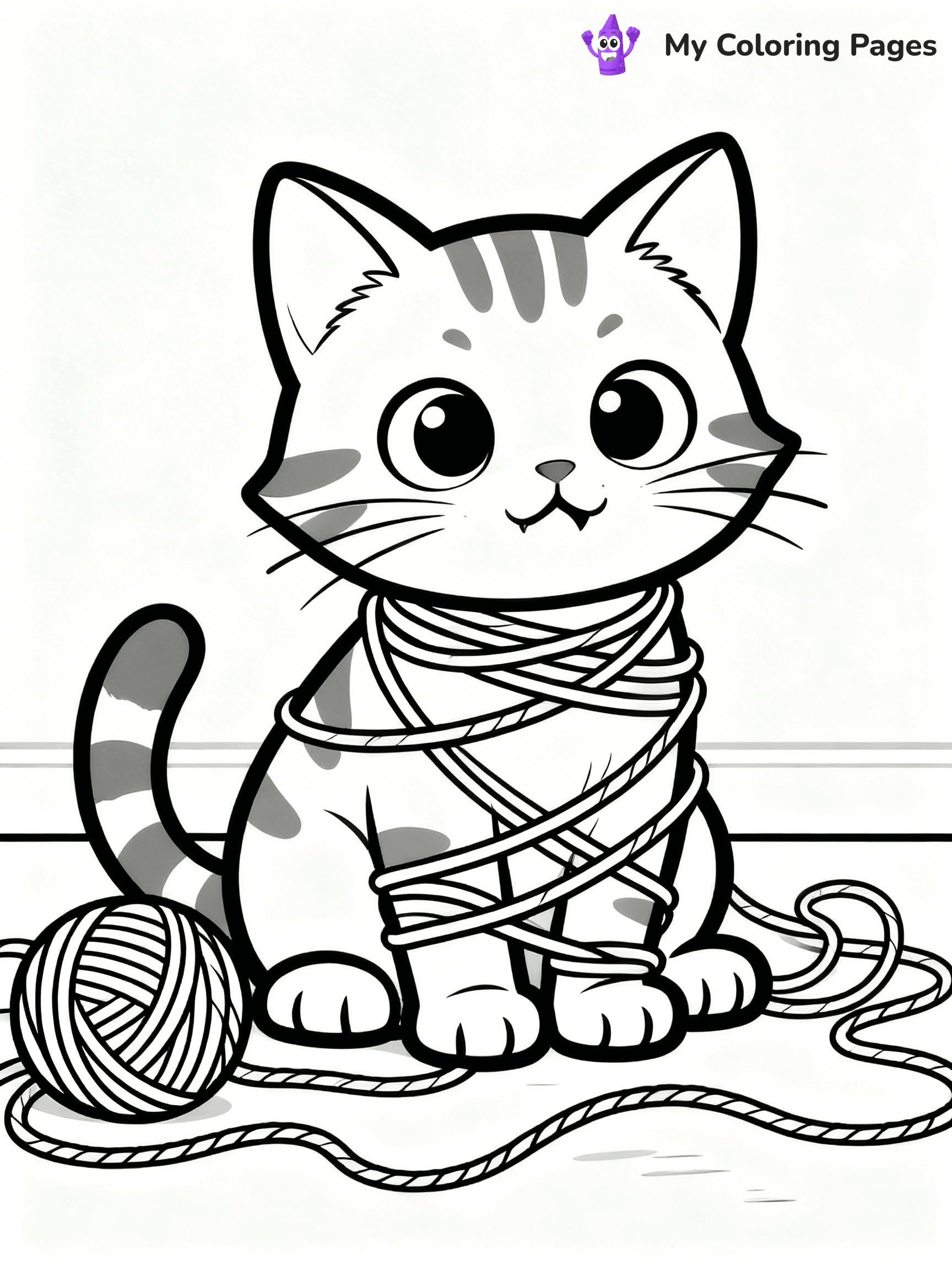 Cute Cat Coloring Pages - 9