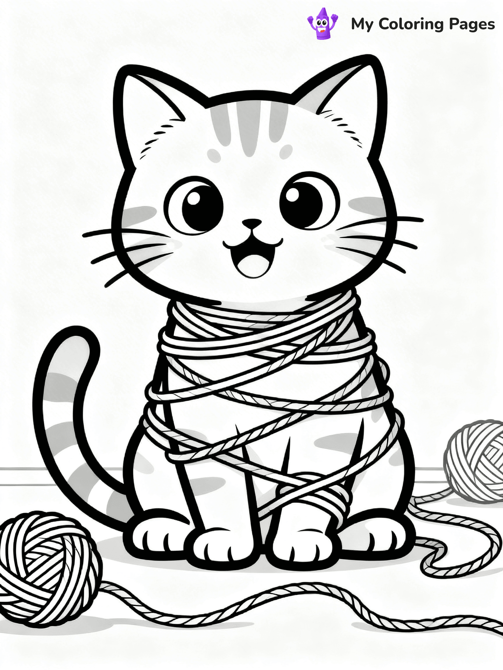 Cute Cat Coloring Pages - 7
