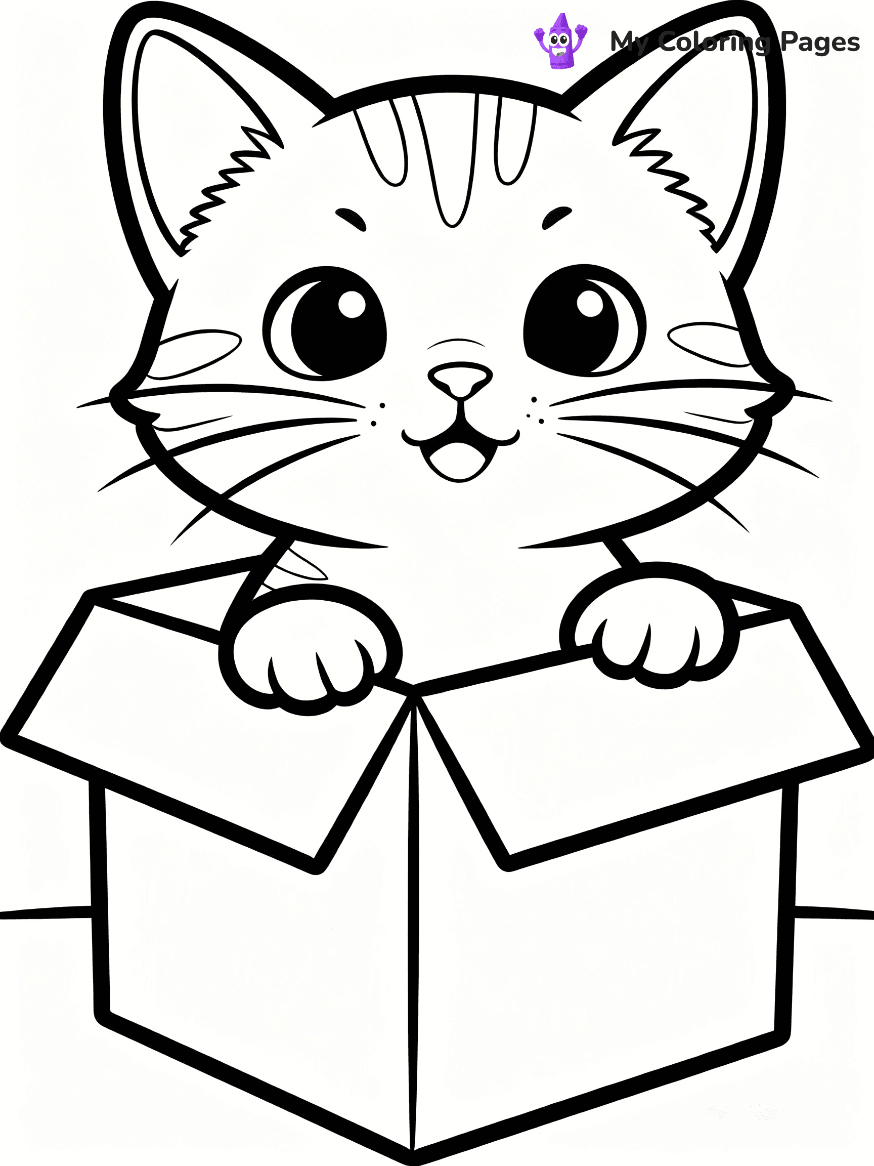 Cute Cat Coloring Pages - 4