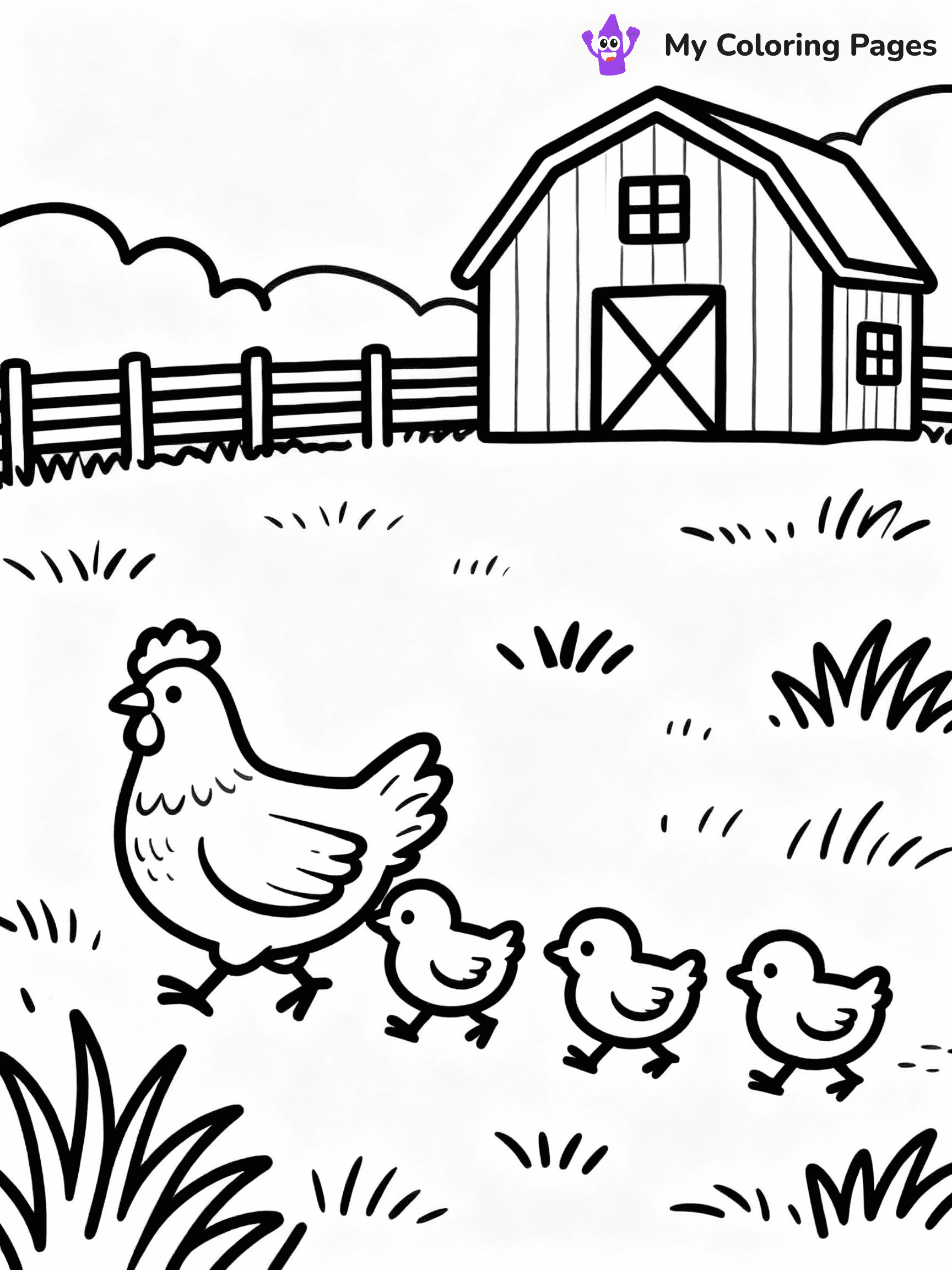 Chicken Coloring Pages - 27