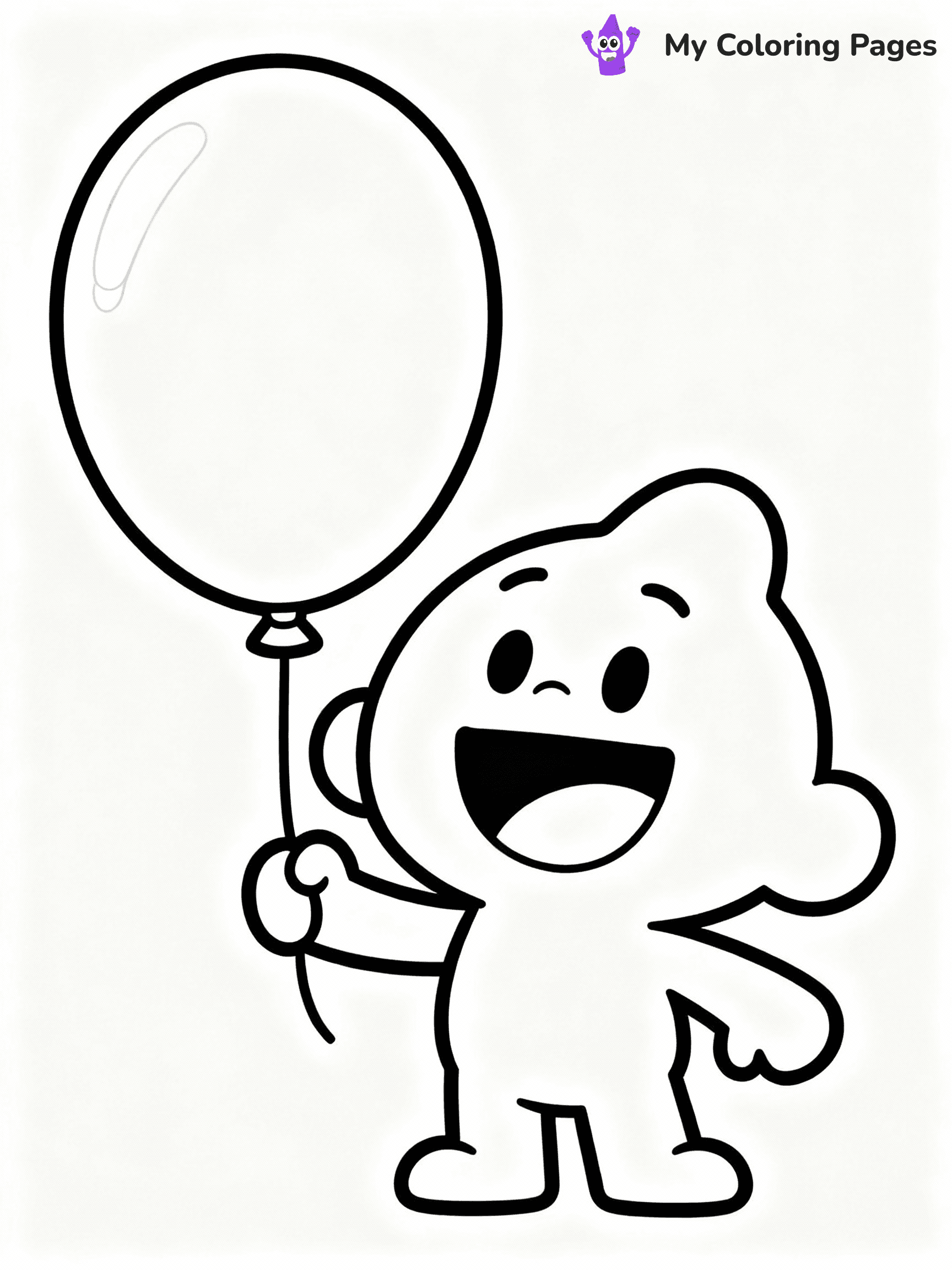 ⚠️ CRITICAL REQUIREMENT - ABSOLUTE BLACK AND WHITE ONLY ⚠️
This MUST be a BLACK AND WHITE line drawing ONLY. NO COLORS whatsoever.
- ONLY pure black lines (#000000) on pure white background (#FFFFFF)
- ABSOLUTELY NO colors, NO shading, NO gradients, NO grayscale
- If there are ANY colors in the output, the image is REJECTED
- This is a COLORING PAGE - meant to be COLORED IN by children
- The output must be UNCOLORED line art ready for coloring
⚠️ SUBJECT TO DRAW: Blue from Rainbow Friends in cartoon animation style, holding a giant balloon, smiling widely (no color. black and white only)
(REMEMBER: Output must be BLACK AND WHITE line art only, NOT colored!)
# COLORING PAGE: BLACK OUTLINES ONLY - WHITE BACKGROUND MANDATORY
Create a **coloring book page** using EXACTLY two values: black lines, white space.
## NON-NEGOTIABLE BINARY RULES
- **ONLY #000000 (black) and #FFFFFF (white)** - NO other values exist
- **EVERY PIXEL = BLACK OR WHITE** - no gray/shading/antialiasing
- **WHITE BACKGROUND MANDATORY** - entire canvas stays white
- **ALL SHAPES HOLLOW** - everything is empty outlines waiting to be colored
- **FORBIDDEN:** fills, shading, gradients, patterns, textures, colors
- **NO SOLID REGIONS** - if it's not a thin line, it's wrong
## Universal Line Standards
- Black outlines ONLY - thin, uniform weight
- Every shape completely empty inside
- Closed contours suitable for coloring
- Simple flat illustration - zero depth/3D/realism
- **Style:** Whimsical Doodle Art Alley - rounded, friendly outlines (unless specified)
## Everything = Outline Only
- Characters/animals: hollow shapes
- Objects/clothing: empty contours
- Backgrounds/scenery: line work only
- Natural elements: outlined forms
- Dark/night areas: don't exist (use outlined symbols)
- Textures/patterns: convert to simple lines
## The Test
Can a child color EVERY white space with crayons? If any area is pre-filled/shaded/gray or colored in, it FAILS. Every shape must be waiting to receive color.
**FINAL OUTPUT**: Binary coloring page. Black lines define shapes. White spaces ready for coloring. Nothing else exists. No exceptions. Print-ready.
⚠️ FINAL REMINDER: Draw the subject "Blue from Rainbow Friends in cartoon animation style, holding a giant balloon, smiling widely (no color. black and white only)" as BLACK AND WHITE line art. Zero colors in output.