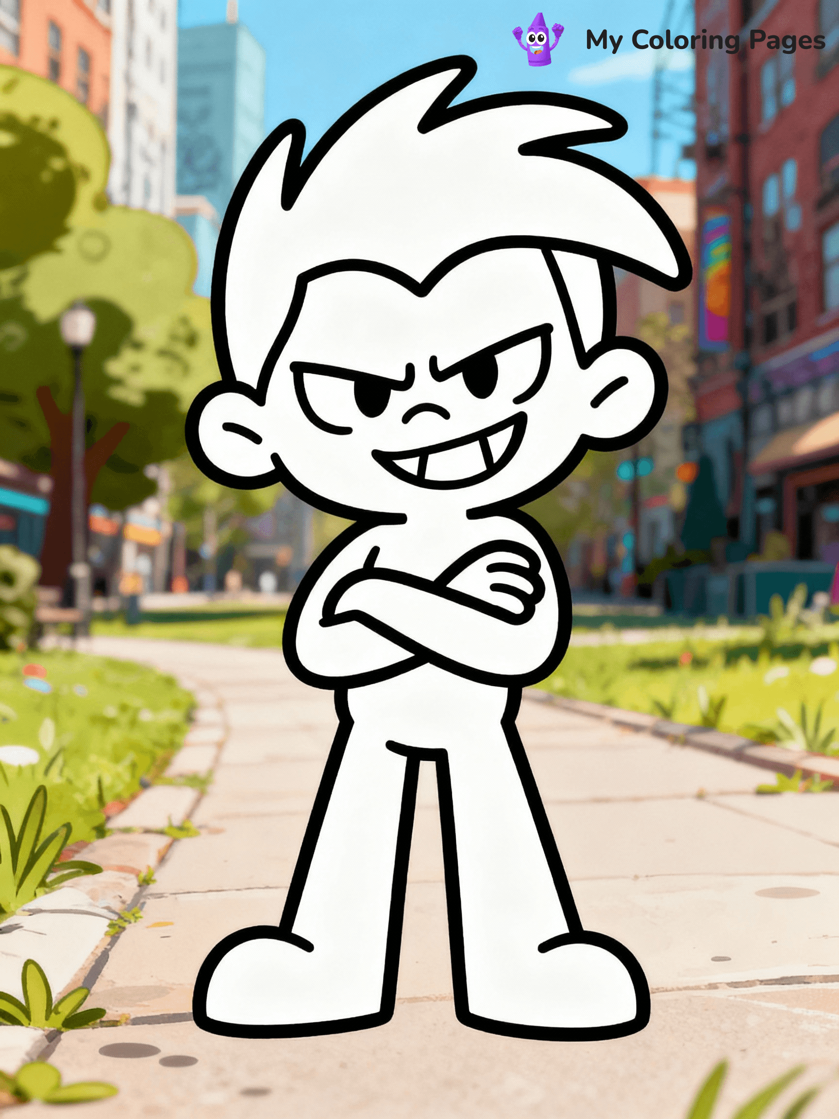 ⚠️ CRITICAL REQUIREMENT - ABSOLUTE BLACK AND WHITE ONLY ⚠️
This MUST be a BLACK AND WHITE line drawing ONLY. NO COLORS whatsoever.
- ONLY pure black lines (#000000) on pure white background (#FFFFFF)
- ABSOLUTELY NO colors, NO shading, NO gradients, NO grayscale
- If there are ANY colors in the output, the image is REJECTED
- This is a COLORING PAGE - meant to be COLORED IN by children
- The output must be UNCOLORED line art ready for coloring
⚠️ SUBJECT TO DRAW: Red from Rainbow Friends in cartoon animation style, standing confidently with arms crossed, a mischievous grin (no color. black and white only)
(REMEMBER: Output must be BLACK AND WHITE line art only, NOT colored!)
# COLORING PAGE: BLACK OUTLINES ONLY - WHITE BACKGROUND MANDATORY
Create a **coloring book page** using EXACTLY two values: black lines, white space.
## NON-NEGOTIABLE BINARY RULES
- **ONLY #000000 (black) and #FFFFFF (white)** - NO other values exist
- **EVERY PIXEL = BLACK OR WHITE** - no gray/shading/antialiasing
- **WHITE BACKGROUND MANDATORY** - entire canvas stays white
- **ALL SHAPES HOLLOW** - everything is empty outlines waiting to be colored
- **FORBIDDEN:** fills, shading, gradients, patterns, textures, colors
- **NO SOLID REGIONS** - if it's not a thin line, it's wrong
## Universal Line Standards
- Black outlines ONLY - thin, uniform weight
- Every shape completely empty inside
- Closed contours suitable for coloring
- Simple flat illustration - zero depth/3D/realism
- **Style:** Whimsical Doodle Art Alley - rounded, friendly outlines (unless specified)
## Everything = Outline Only
- Characters/animals: hollow shapes
- Objects/clothing: empty contours
- Backgrounds/scenery: line work only
- Natural elements: outlined forms
- Dark/night areas: don't exist (use outlined symbols)
- Textures/patterns: convert to simple lines
## The Test
Can a child color EVERY white space with crayons? If any area is pre-filled/shaded/gray or colored in, it FAILS. Every shape must be waiting to receive color.
**FINAL OUTPUT**: Binary coloring page. Black lines define shapes. White spaces ready for coloring. Nothing else exists. No exceptions. Print-ready.
⚠️ FINAL REMINDER: Draw the subject "Red from Rainbow Friends in cartoon animation style, standing confidently with arms crossed, a mischievous grin (no color. black and white only)" as BLACK AND WHITE line art. Zero colors in output.