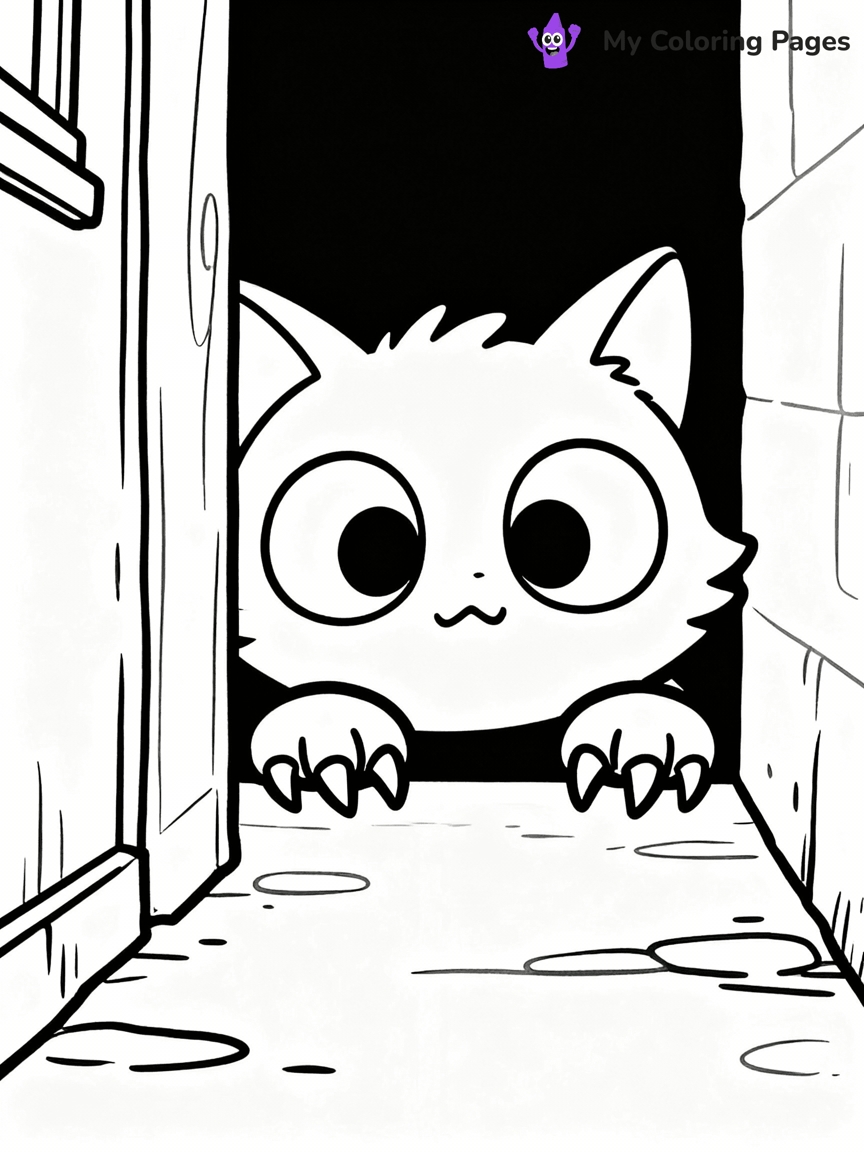 ⚠️ CRITICAL REQUIREMENT - ABSOLUTE BLACK AND WHITE ONLY ⚠️
This MUST be a BLACK AND WHITE line drawing ONLY. NO COLORS whatsoever.
- ONLY pure black lines (#000000) on pure white background (#FFFFFF)
- ABSOLUTELY NO colors, NO shading, NO gradients, NO grayscale
- If there are ANY colors in the output, the image is REJECTED
- This is a COLORING PAGE - meant to be COLORED IN by children
- The output must be UNCOLORED line art ready for coloring
⚠️ SUBJECT TO DRAW: Purple from Rainbow Friends in cartoon animation style, lurking in a dark corner, wide eyes and sharp claws visible (no color. black and white only)
(REMEMBER: Output must be BLACK AND WHITE line art only, NOT colored!)
# COLORING PAGE: BLACK OUTLINES ONLY - WHITE BACKGROUND MANDATORY
Create a **coloring book page** using EXACTLY two values: black lines, white space.
## NON-NEGOTIABLE BINARY RULES
- **ONLY #000000 (black) and #FFFFFF (white)** - NO other values exist
- **EVERY PIXEL = BLACK OR WHITE** - no gray/shading/antialiasing
- **WHITE BACKGROUND MANDATORY** - entire canvas stays white
- **ALL SHAPES HOLLOW** - everything is empty outlines waiting to be colored
- **FORBIDDEN:** fills, shading, gradients, patterns, textures, colors
- **NO SOLID REGIONS** - if it's not a thin line, it's wrong
## Universal Line Standards
- Black outlines ONLY - thin, uniform weight
- Every shape completely empty inside
- Closed contours suitable for coloring
- Simple flat illustration - zero depth/3D/realism
- **Style:** Whimsical Doodle Art Alley - rounded, friendly outlines (unless specified)
## Everything = Outline Only
- Characters/animals: hollow shapes
- Objects/clothing: empty contours
- Backgrounds/scenery: line work only
- Natural elements: outlined forms
- Dark/night areas: don't exist (use outlined symbols)
- Textures/patterns: convert to simple lines
## The Test
Can a child color EVERY white space with crayons? If any area is pre-filled/shaded/gray or colored in, it FAILS. Every shape must be waiting to receive color.
**FINAL OUTPUT**: Binary coloring page. Black lines define shapes. White spaces ready for coloring. Nothing else exists. No exceptions. Print-ready.
⚠️ FINAL REMINDER: Draw the subject "Purple from Rainbow Friends in cartoon animation style, lurking in a dark corner, wide eyes and sharp claws visible (no color. black and white only)" as BLACK AND WHITE line art. Zero colors in output.