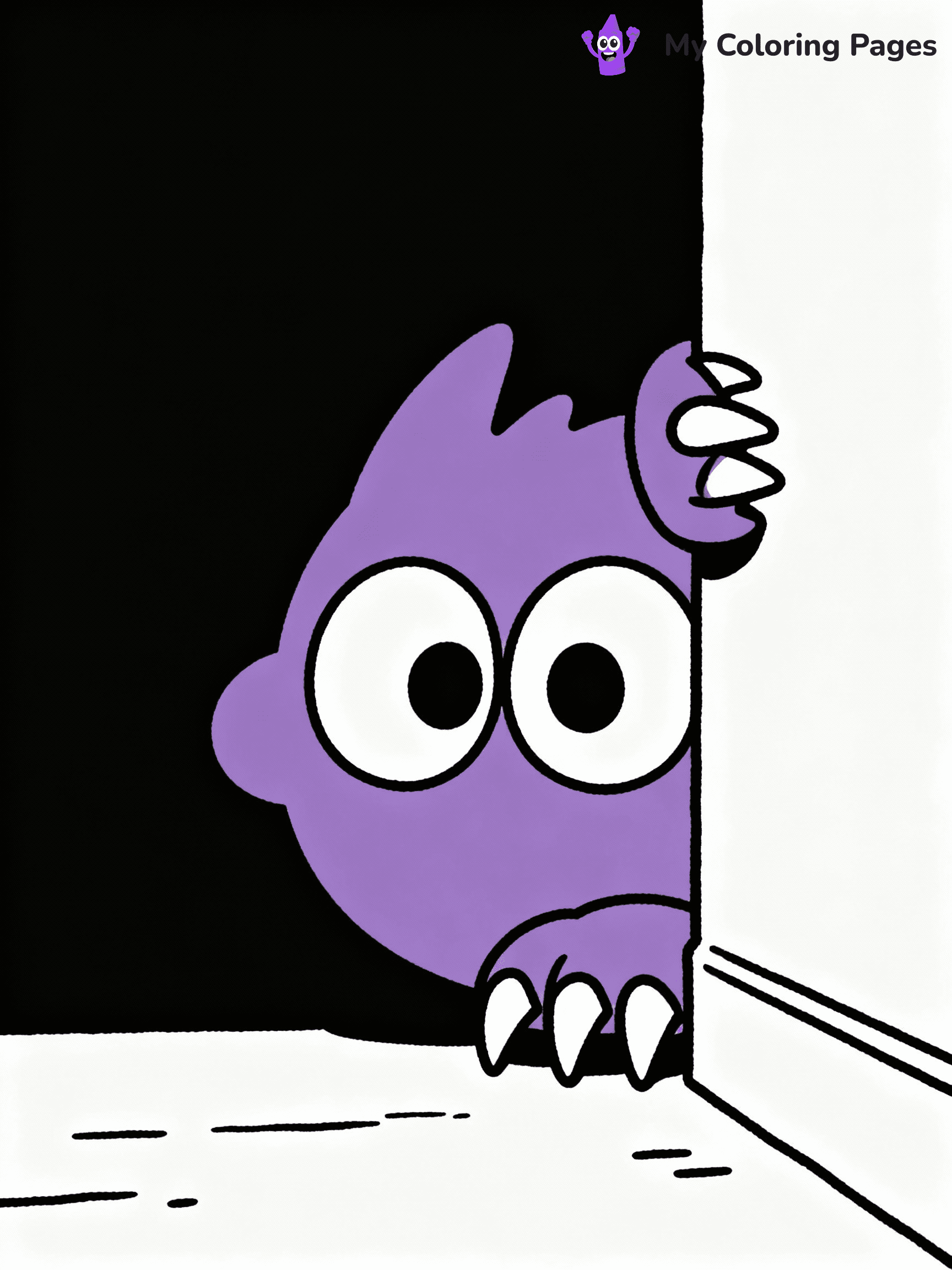 ⚠️ CRITICAL REQUIREMENT - ABSOLUTE BLACK AND WHITE ONLY ⚠️
This MUST be a BLACK AND WHITE line drawing ONLY. NO COLORS whatsoever.
- ONLY pure black lines (#000000) on pure white background (#FFFFFF)
- ABSOLUTELY NO colors, NO shading, NO gradients, NO grayscale
- If there are ANY colors in the output, the image is REJECTED
- This is a COLORING PAGE - meant to be COLORED IN by children
- The output must be UNCOLORED line art ready for coloring
⚠️ SUBJECT TO DRAW: Purple from Rainbow Friends in cartoon animation style, lurking in a dark corner, wide eyes and sharp claws visible (no color. black and white only)
(REMEMBER: Output must be BLACK AND WHITE line art only, NOT colored!)
# COLORING PAGE: BLACK OUTLINES ONLY - WHITE BACKGROUND MANDATORY
Create a **coloring book page** using EXACTLY two values: black lines, white space.
## NON-NEGOTIABLE BINARY RULES
- **ONLY #000000 (black) and #FFFFFF (white)** - NO other values exist
- **EVERY PIXEL = BLACK OR WHITE** - no gray/shading/antialiasing
- **WHITE BACKGROUND MANDATORY** - entire canvas stays white
- **ALL SHAPES HOLLOW** - everything is empty outlines waiting to be colored
- **FORBIDDEN:** fills, shading, gradients, patterns, textures, colors
- **NO SOLID REGIONS** - if it's not a thin line, it's wrong
## Universal Line Standards
- Black outlines ONLY - thin, uniform weight
- Every shape completely empty inside
- Closed contours suitable for coloring
- Simple flat illustration - zero depth/3D/realism
- **Style:** Whimsical Doodle Art Alley - rounded, friendly outlines (unless specified)
## Everything = Outline Only
- Characters/animals: hollow shapes
- Objects/clothing: empty contours
- Backgrounds/scenery: line work only
- Natural elements: outlined forms
- Dark/night areas: don't exist (use outlined symbols)
- Textures/patterns: convert to simple lines
## The Test
Can a child color EVERY white space with crayons? If any area is pre-filled/shaded/gray or colored in, it FAILS. Every shape must be waiting to receive color.
**FINAL OUTPUT**: Binary coloring page. Black lines define shapes. White spaces ready for coloring. Nothing else exists. No exceptions. Print-ready.
⚠️ FINAL REMINDER: Draw the subject "Purple from Rainbow Friends in cartoon animation style, lurking in a dark corner, wide eyes and sharp claws visible (no color. black and white only)" as BLACK AND WHITE line art. Zero colors in output.