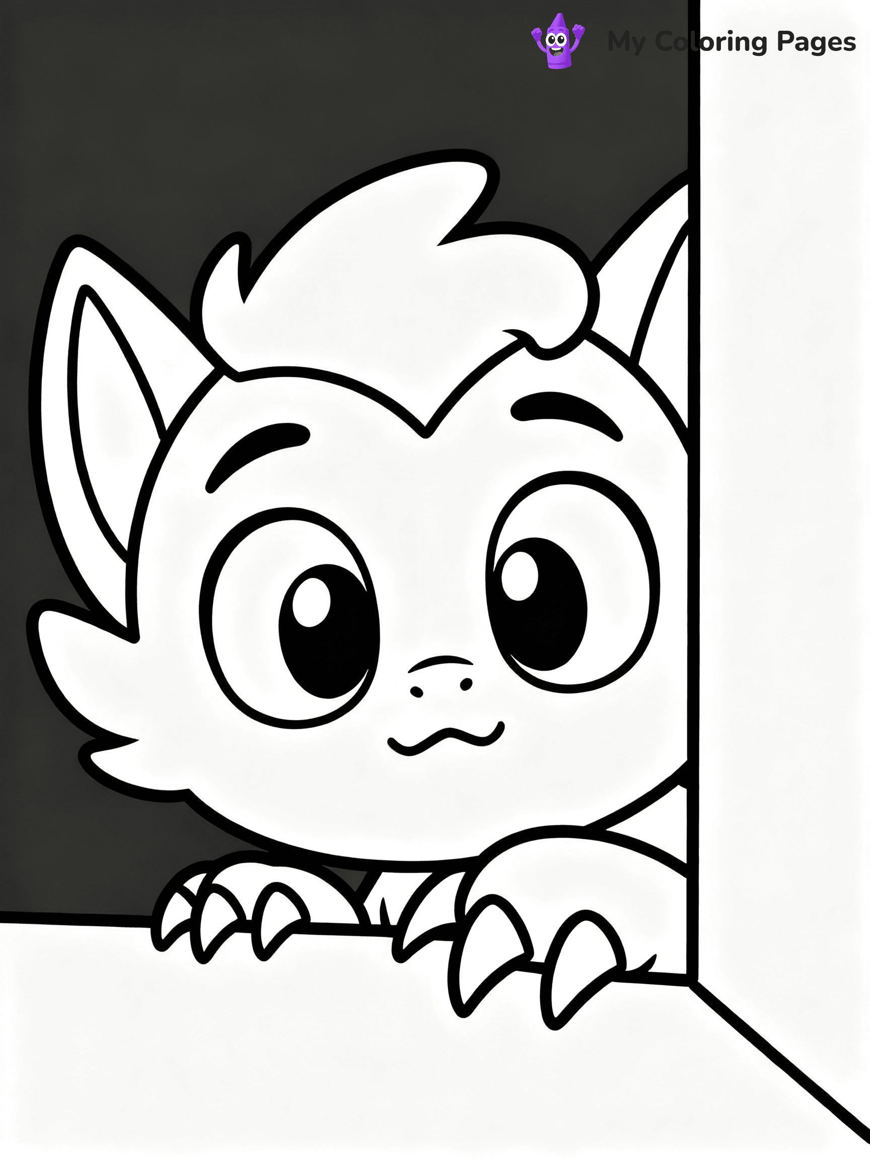 ⚠️ CRITICAL REQUIREMENT - ABSOLUTE BLACK AND WHITE ONLY ⚠️
This MUST be a BLACK AND WHITE line drawing ONLY. NO COLORS whatsoever.
- ONLY pure black lines (#000000) on pure white background (#FFFFFF)
- ABSOLUTELY NO colors, NO shading, NO gradients, NO grayscale
- If there are ANY colors in the output, the image is REJECTED
- This is a COLORING PAGE - meant to be COLORED IN by children
- The output must be UNCOLORED line art ready for coloring
⚠️ SUBJECT TO DRAW: Purple from Rainbow Friends in cartoon animation style, lurking in a dark corner, wide eyes and sharp claws visible (no color. black and white only)
(REMEMBER: Output must be BLACK AND WHITE line art only, NOT colored!)
# COLORING PAGE: BLACK OUTLINES ONLY - WHITE BACKGROUND MANDATORY
Create a **coloring book page** using EXACTLY two values: black lines, white space.
## NON-NEGOTIABLE BINARY RULES
- **ONLY #000000 (black) and #FFFFFF (white)** - NO other values exist
- **EVERY PIXEL = BLACK OR WHITE** - no gray/shading/antialiasing
- **WHITE BACKGROUND MANDATORY** - entire canvas stays white
- **ALL SHAPES HOLLOW** - everything is empty outlines waiting to be colored
- **FORBIDDEN:** fills, shading, gradients, patterns, textures, colors
- **NO SOLID REGIONS** - if it's not a thin line, it's wrong
## Universal Line Standards
- Black outlines ONLY - thin, uniform weight
- Every shape completely empty inside
- Closed contours suitable for coloring
- Simple flat illustration - zero depth/3D/realism
- **Style:** Whimsical Doodle Art Alley - rounded, friendly outlines (unless specified)
## Everything = Outline Only
- Characters/animals: hollow shapes
- Objects/clothing: empty contours
- Backgrounds/scenery: line work only
- Natural elements: outlined forms
- Dark/night areas: don't exist (use outlined symbols)
- Textures/patterns: convert to simple lines
## The Test
Can a child color EVERY white space with crayons? If any area is pre-filled/shaded/gray or colored in, it FAILS. Every shape must be waiting to receive color.
**FINAL OUTPUT**: Binary coloring page. Black lines define shapes. White spaces ready for coloring. Nothing else exists. No exceptions. Print-ready.
⚠️ FINAL REMINDER: Draw the subject "Purple from Rainbow Friends in cartoon animation style, lurking in a dark corner, wide eyes and sharp claws visible (no color. black and white only)" as BLACK AND WHITE line art. Zero colors in output.