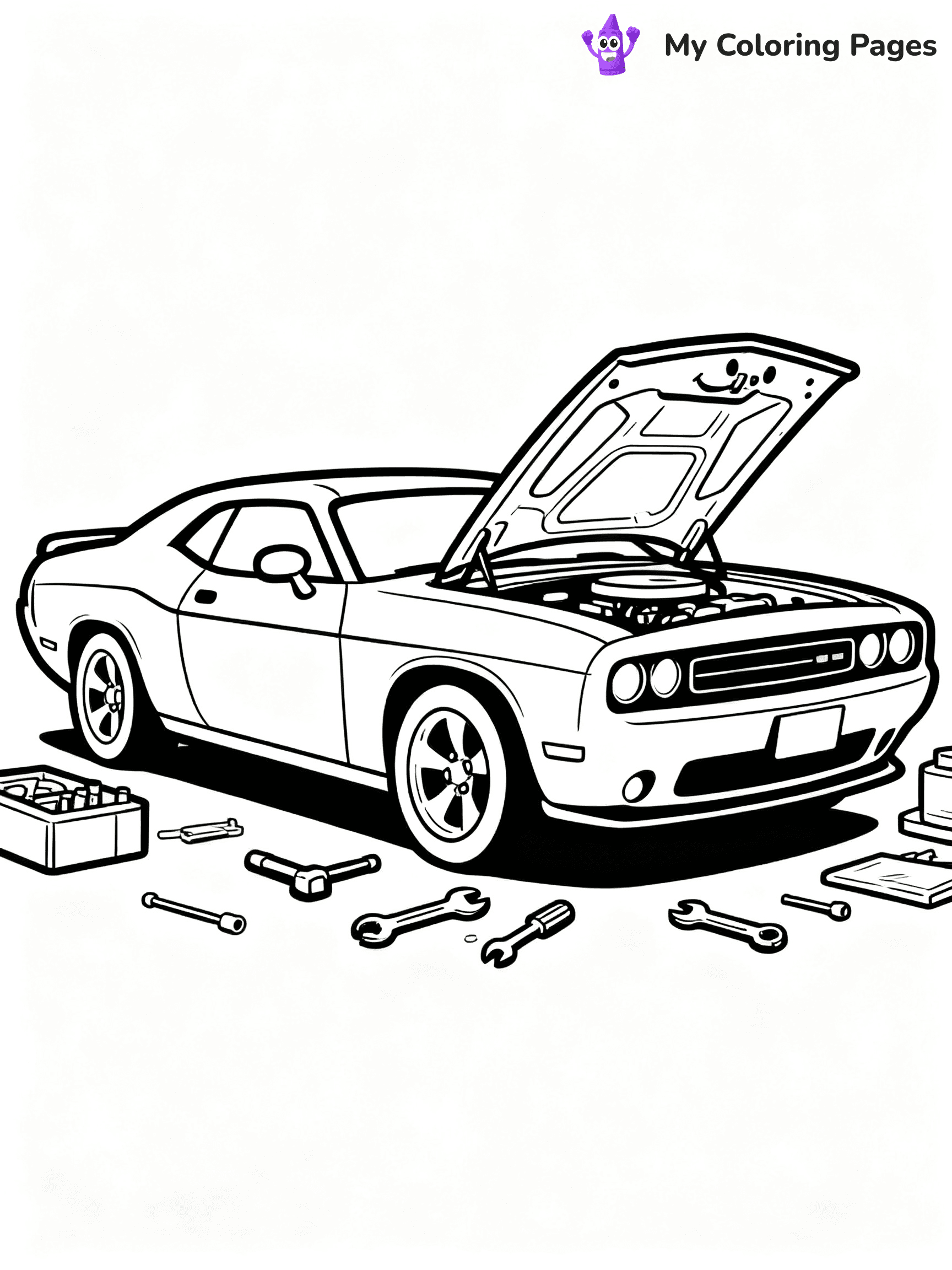 Dodge Challenger Coloring Pages - 24