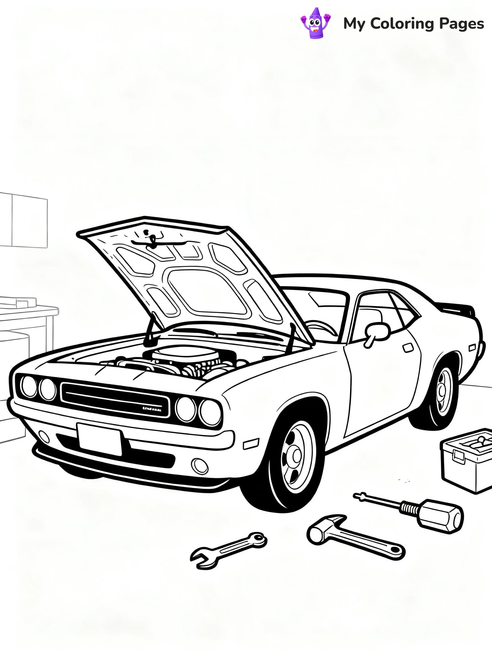Dodge Challenger Coloring Pages - 21