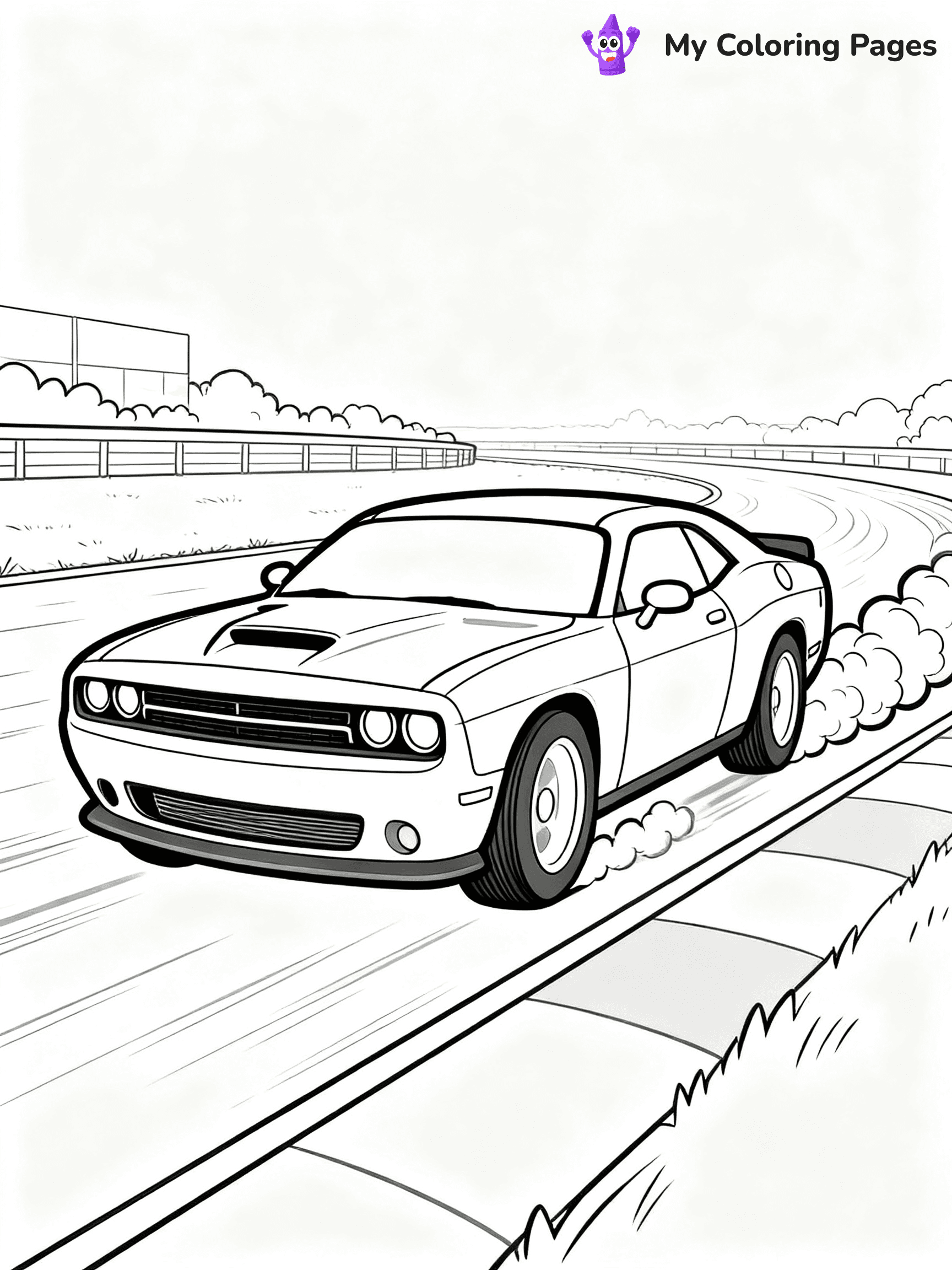 Dodge Challenger Coloring Pages - 19