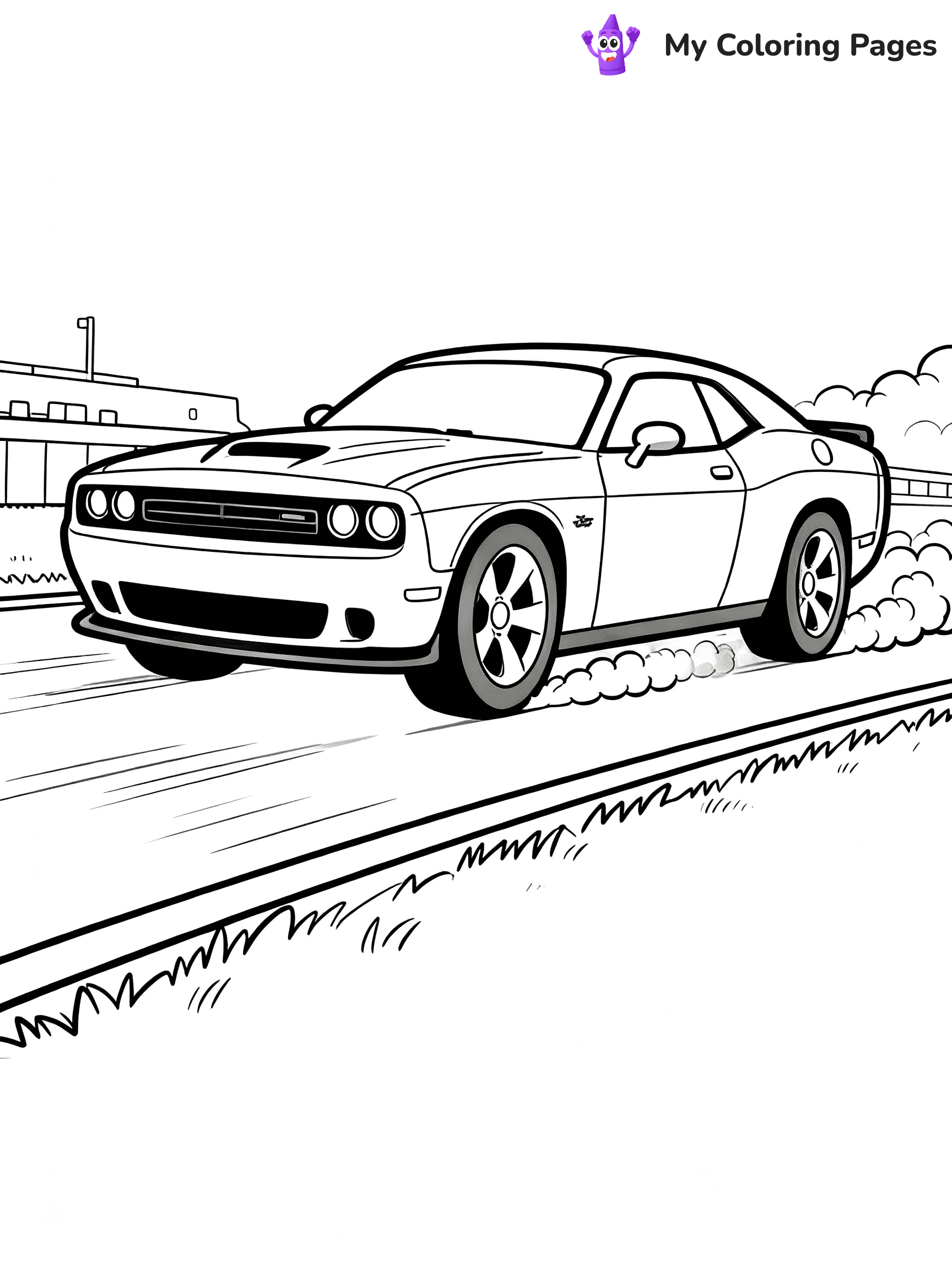 Dodge Challenger Coloring Pages - 18