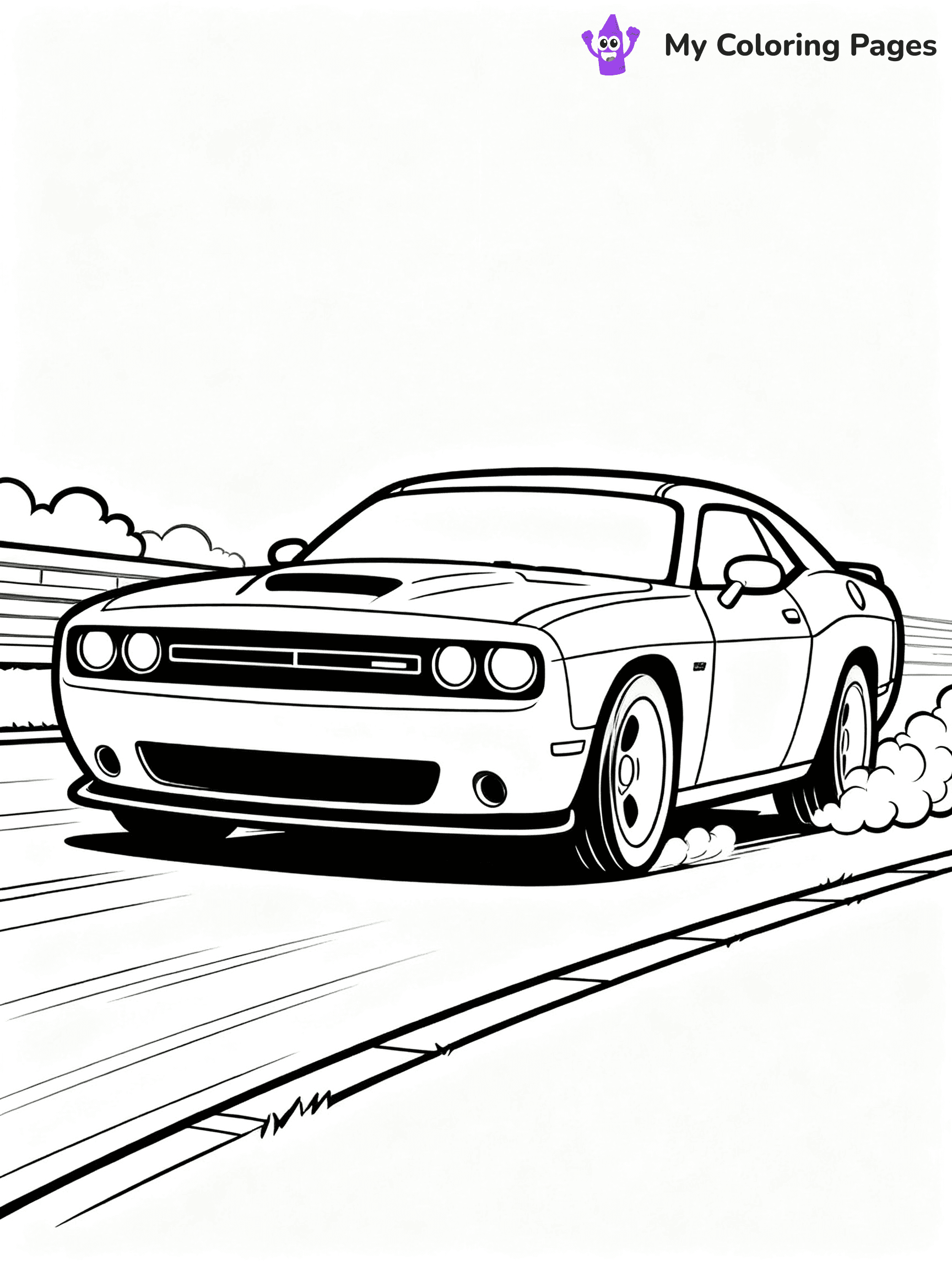 Dodge Challenger Coloring Pages - 17