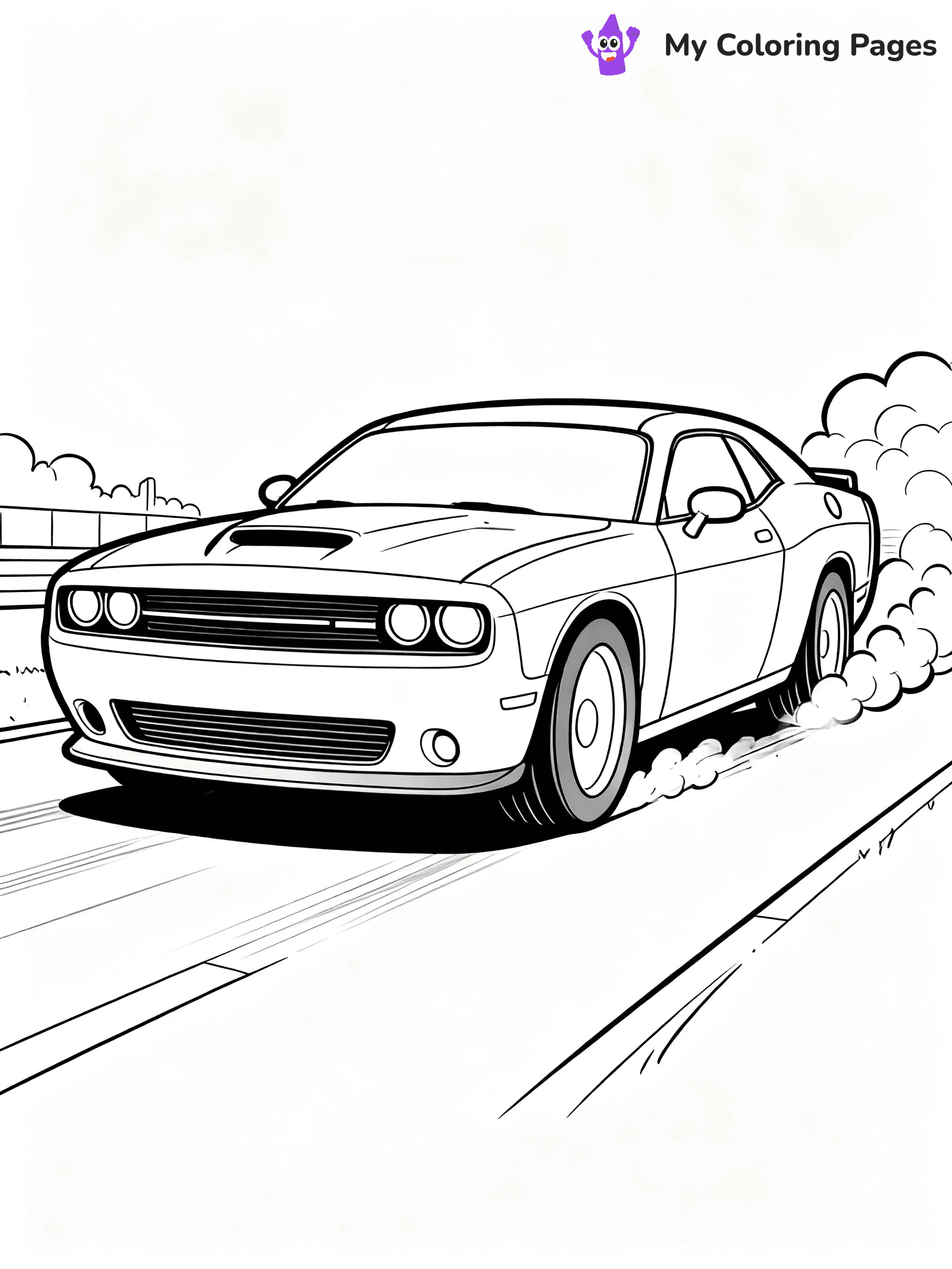 Dodge Challenger Coloring Pages - 16