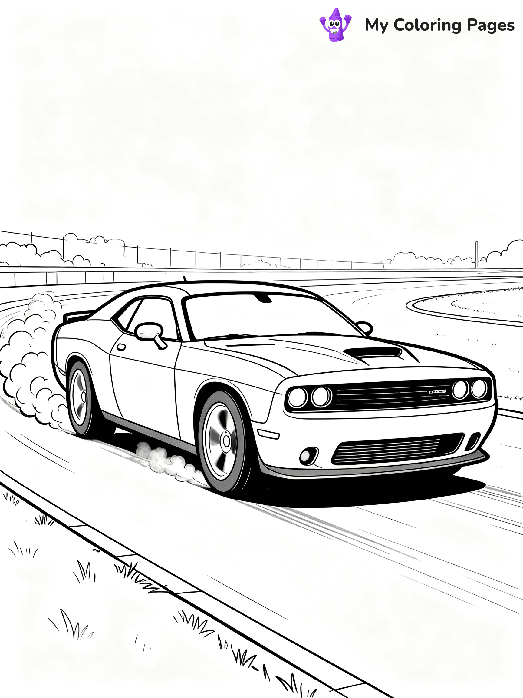 Dodge Challenger Coloring Pages - 15