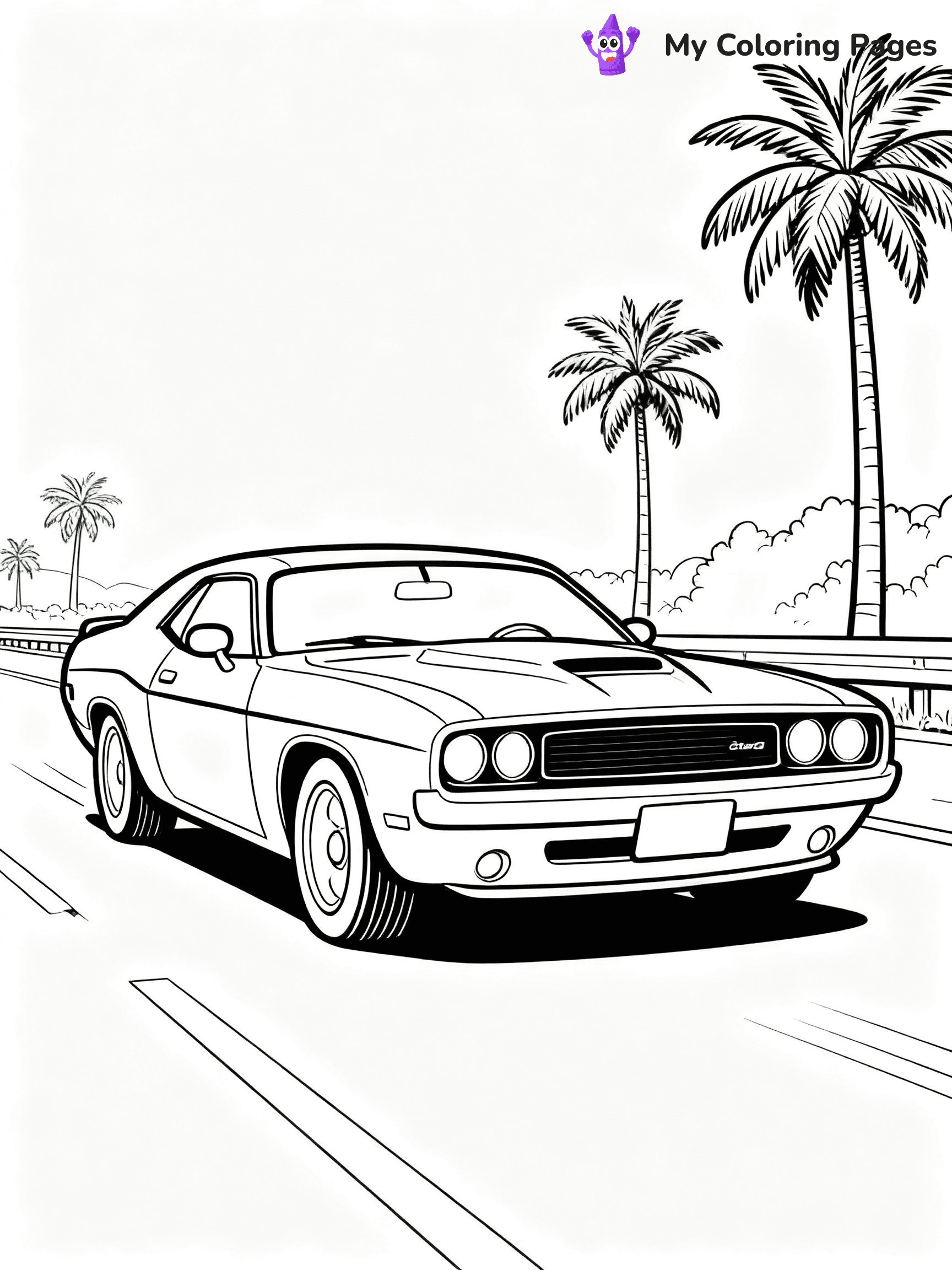 Dodge Challenger Coloring Pages - 13