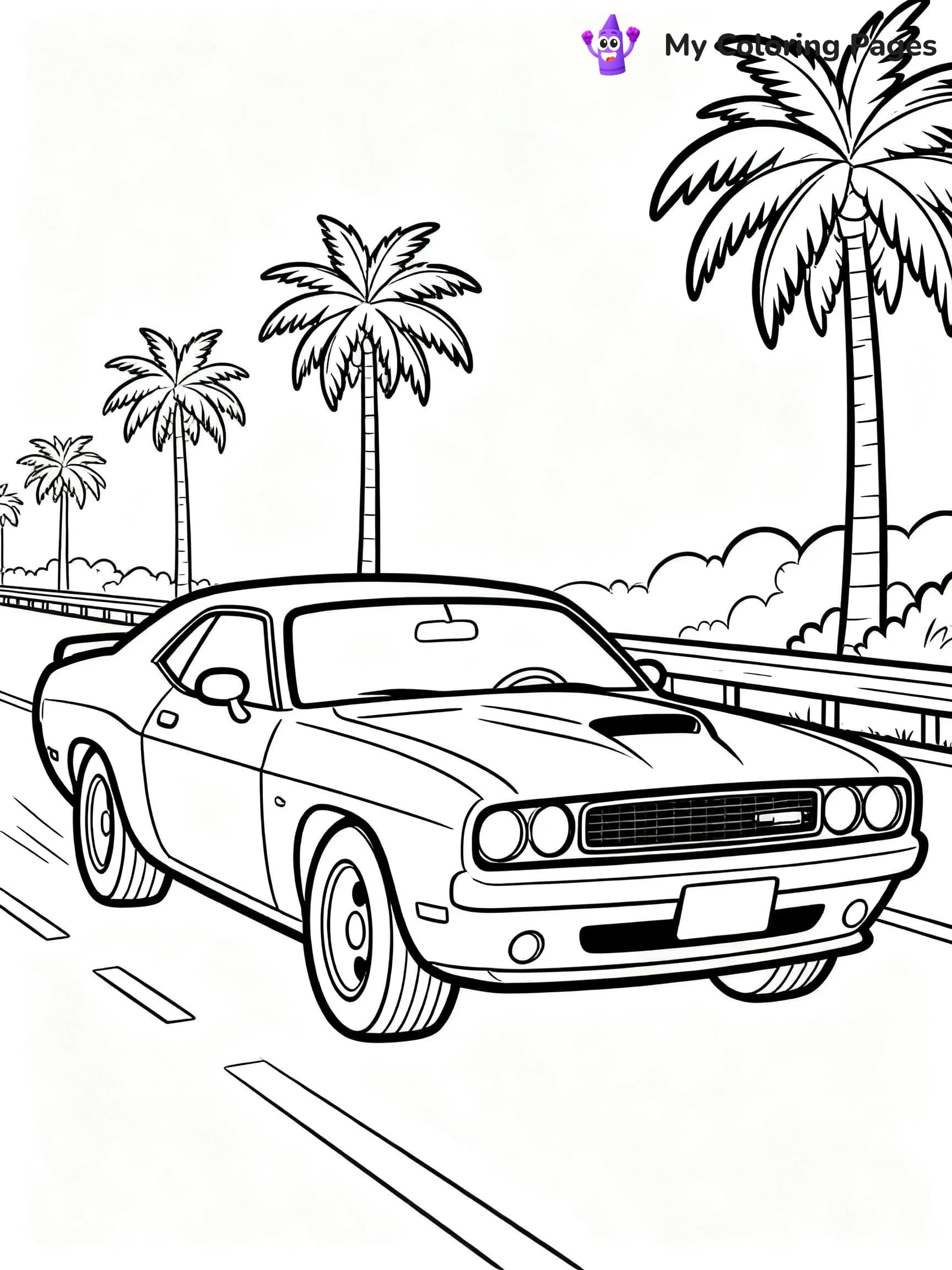 Dodge Challenger Coloring Pages - 12