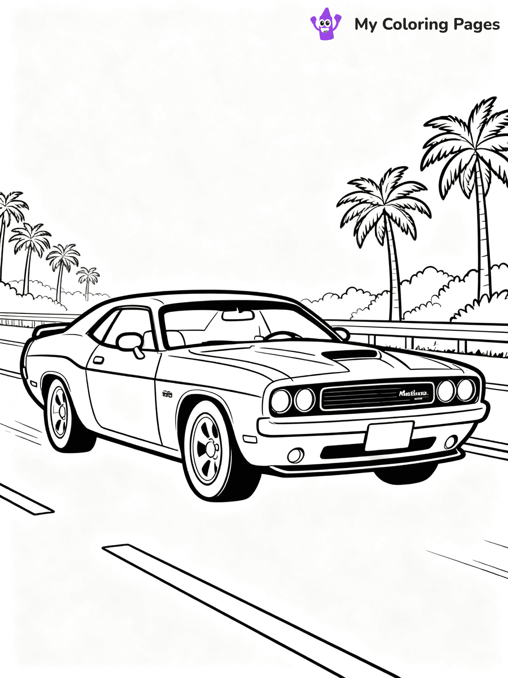 Dodge Challenger Coloring Pages - 11