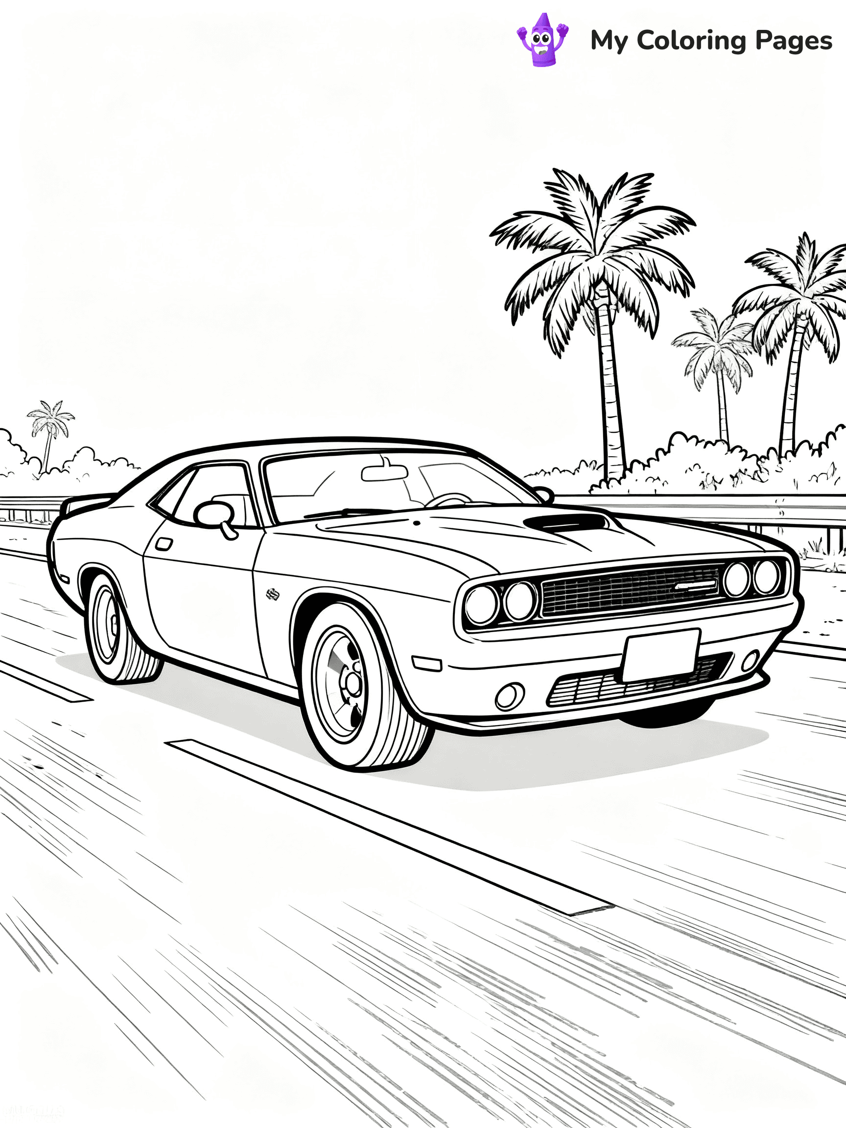 Dodge Challenger Coloring Pages - 10