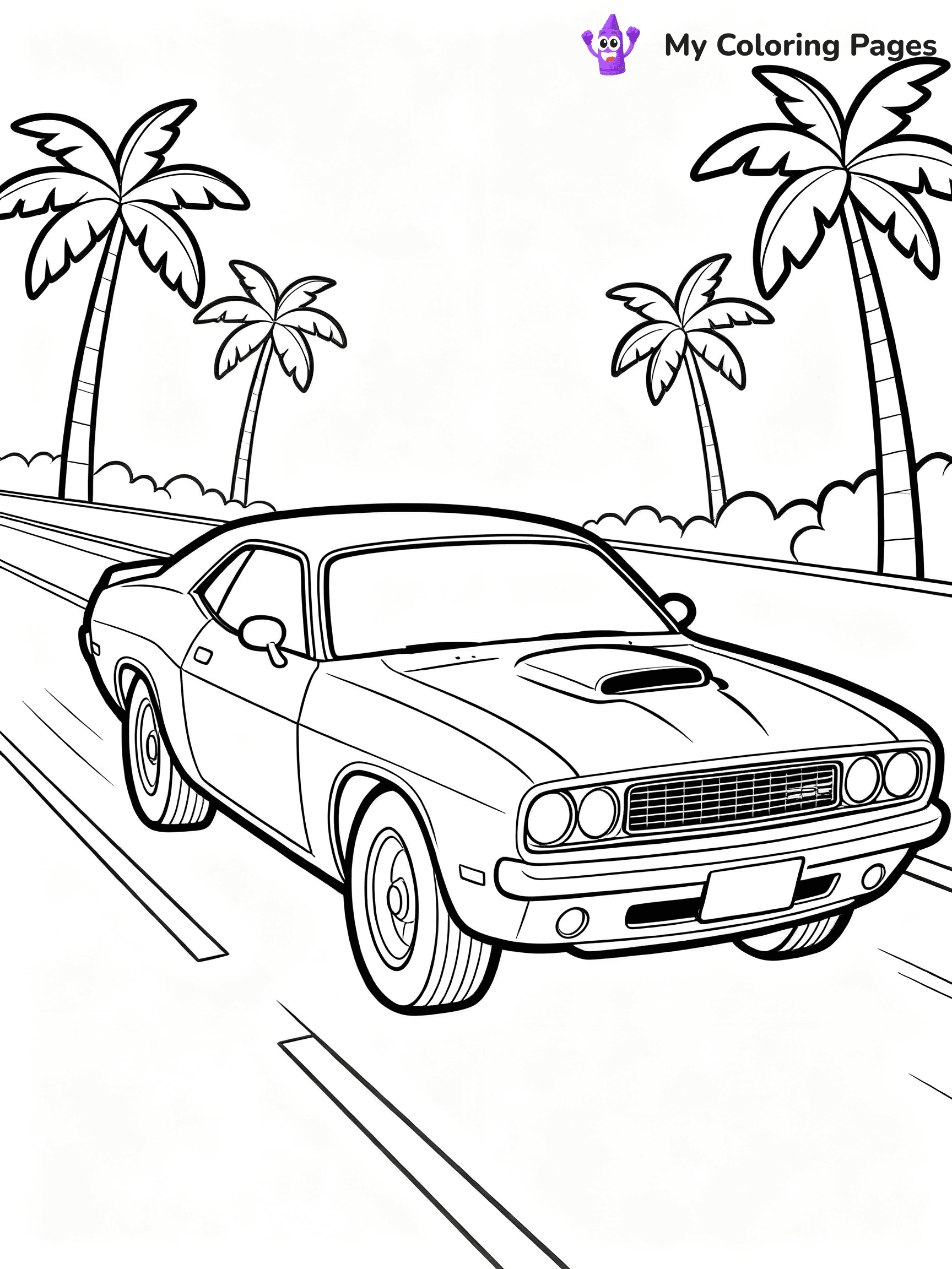 Dodge Challenger Coloring Pages - 9