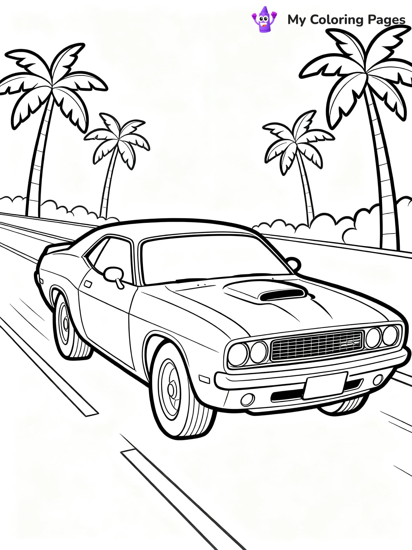 Dodge Challenger Coloring Pages - 9