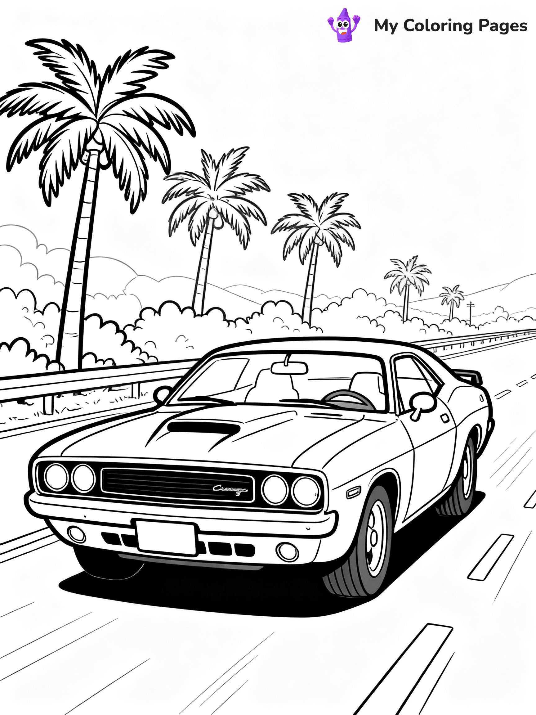 Dodge Challenger Coloring Pages - 8