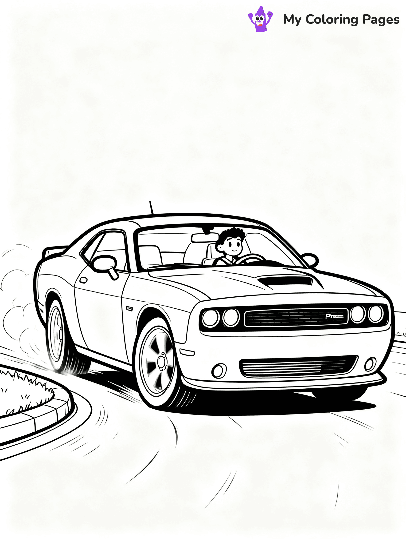 Dodge Challenger Coloring Pages - 7