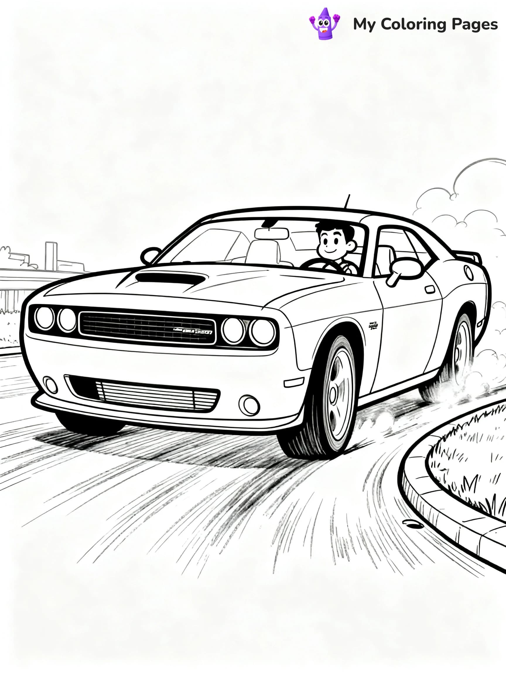 Dodge Challenger Coloring Pages - 5