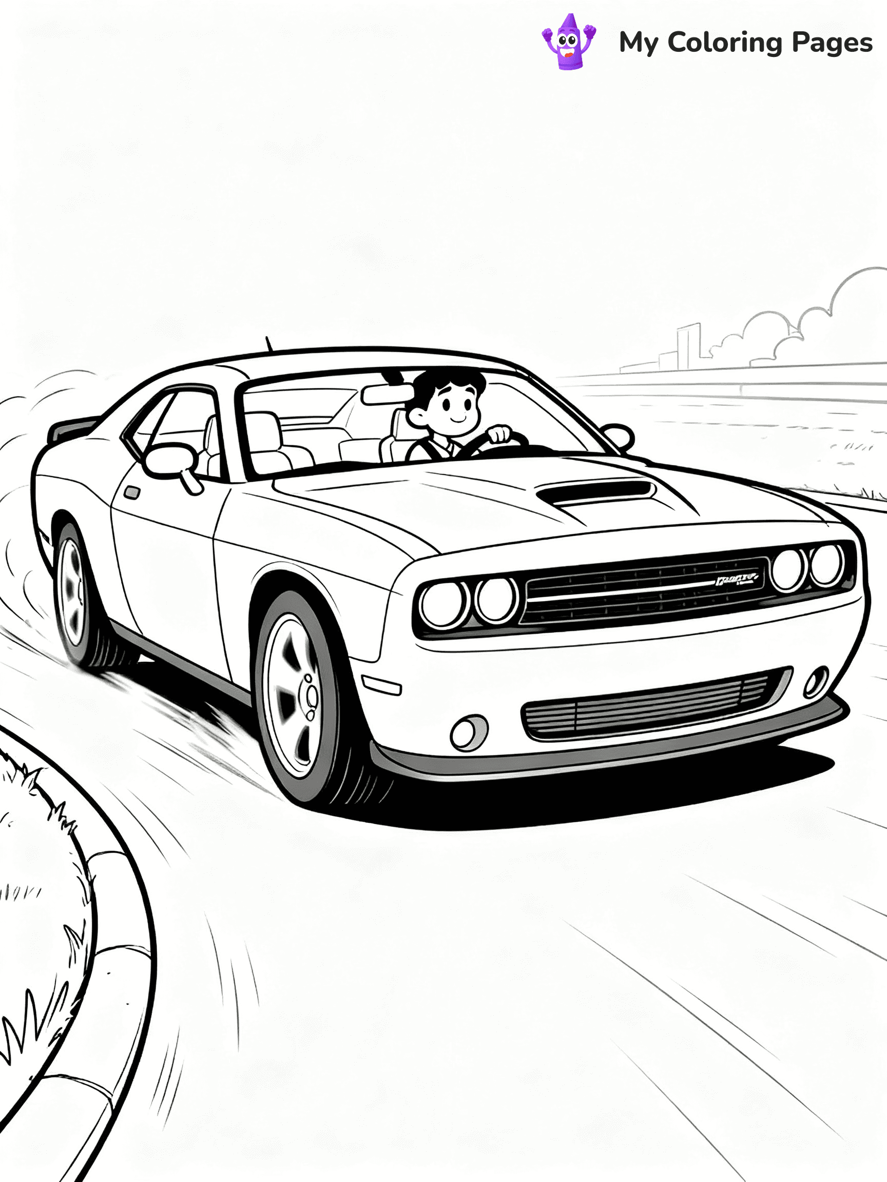 Dodge Challenger Coloring Pages - 2