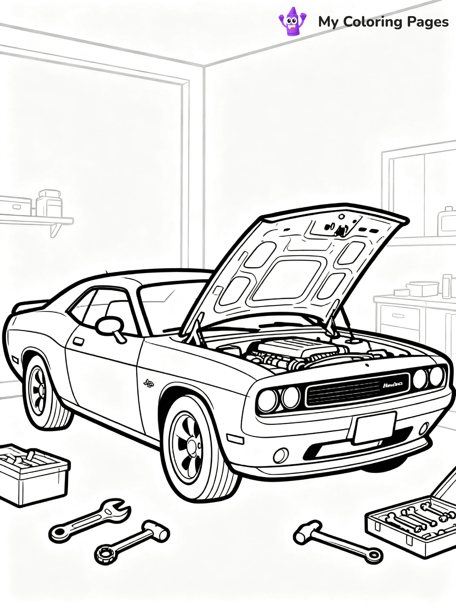 Dodge Challenger Coloring Pages - 1