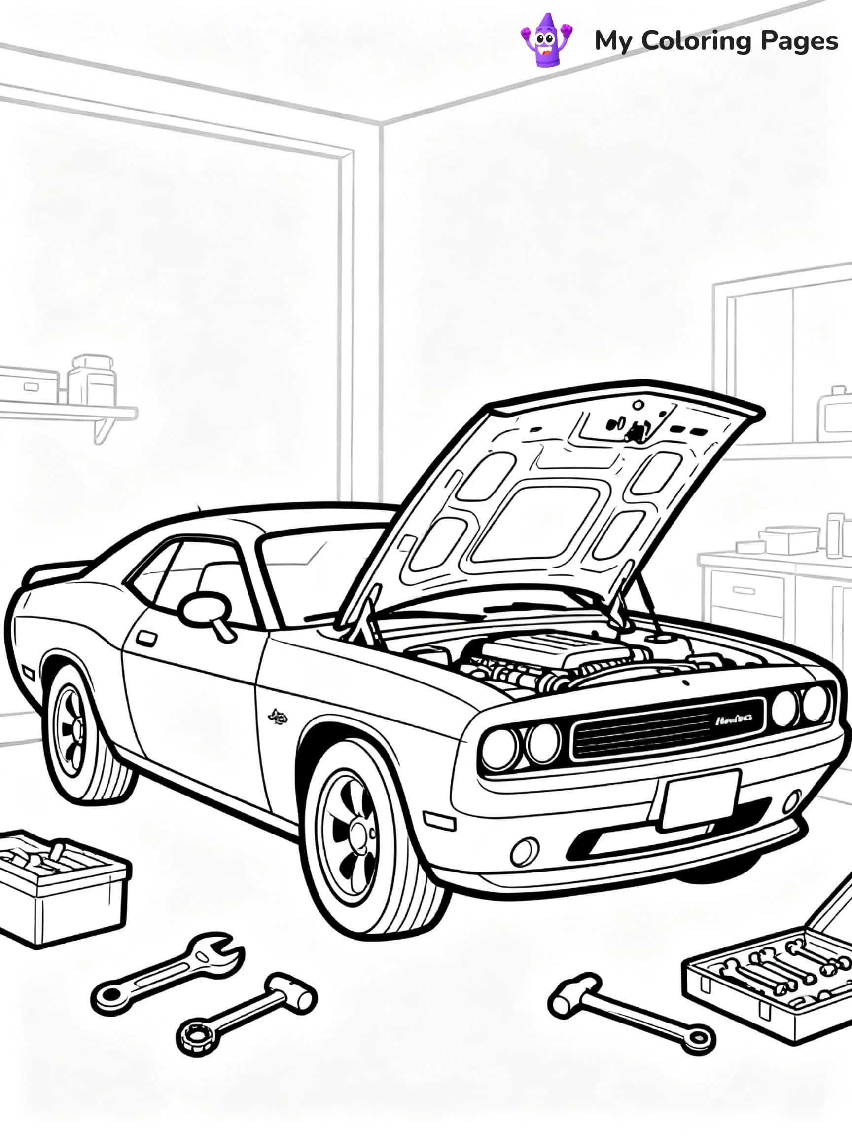 Dodge Challenger Coloring Pages - 1