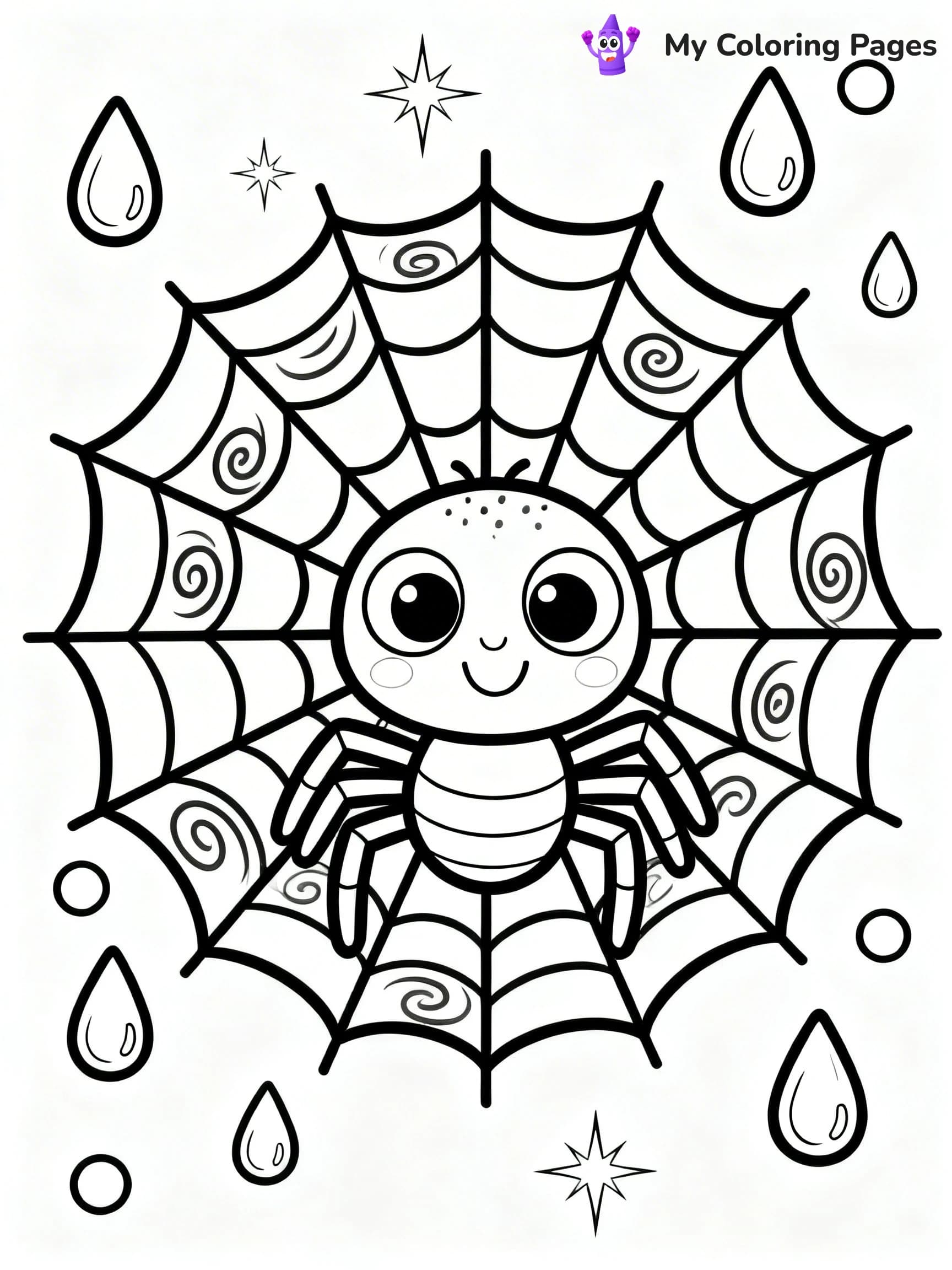 Spider Web Coloring Pages - 23