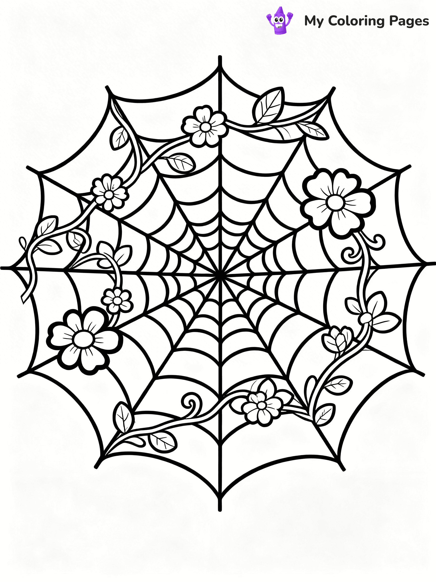 Spider Web Coloring Pages - 12