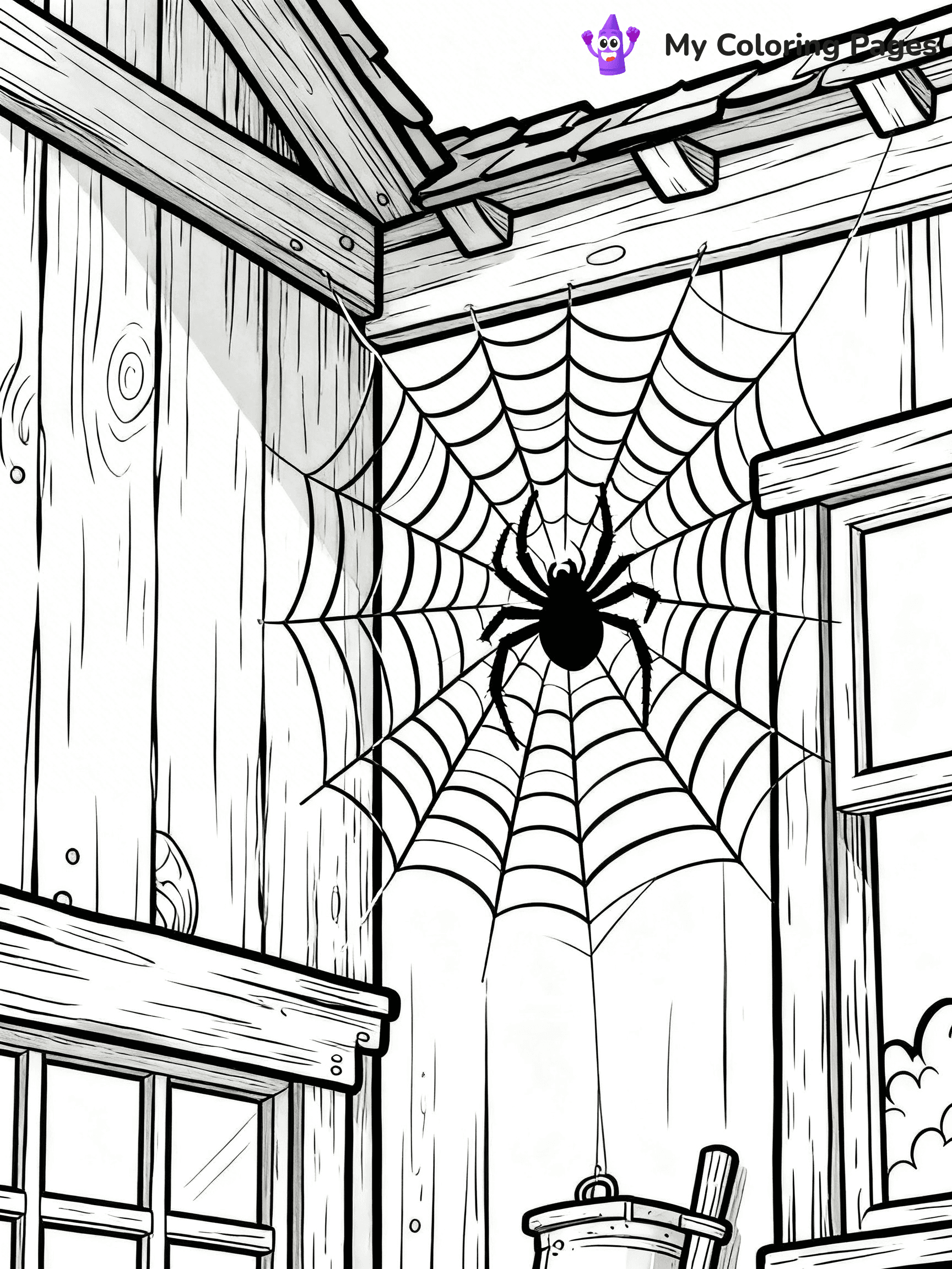 Spider Web Coloring Pages - 6
