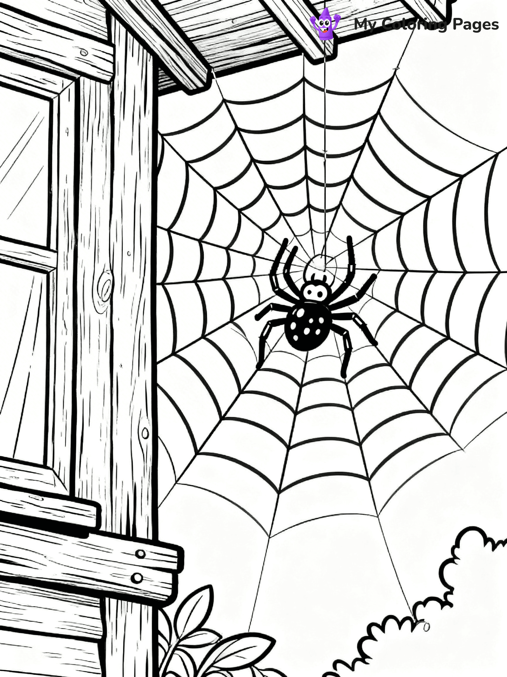 Spider Web Coloring Pages - 2