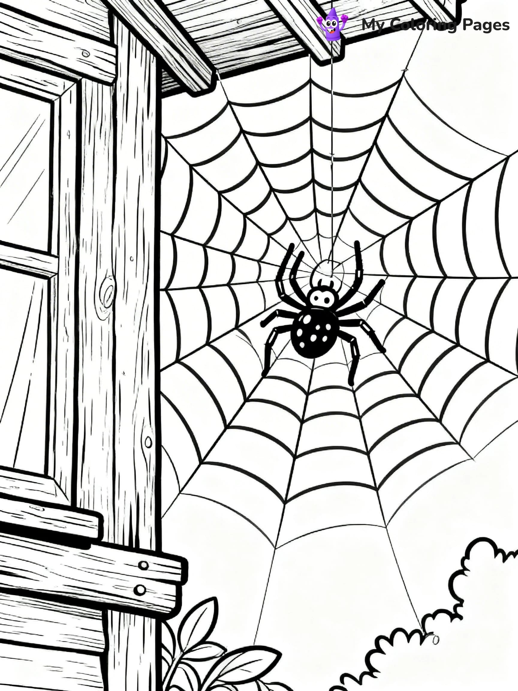 Spider Web Coloring Pages - 2