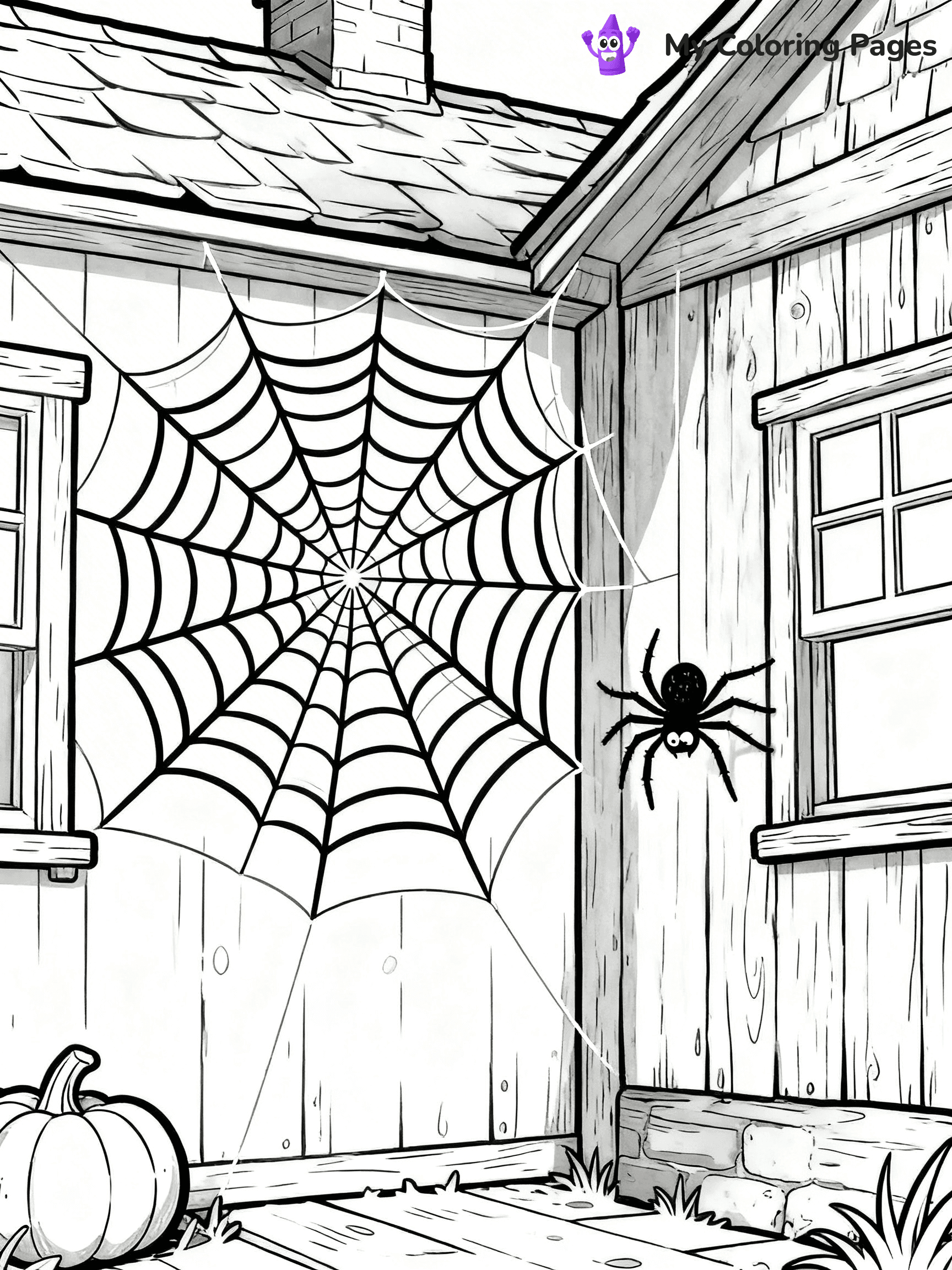 Spider Web Coloring Pages - 1
