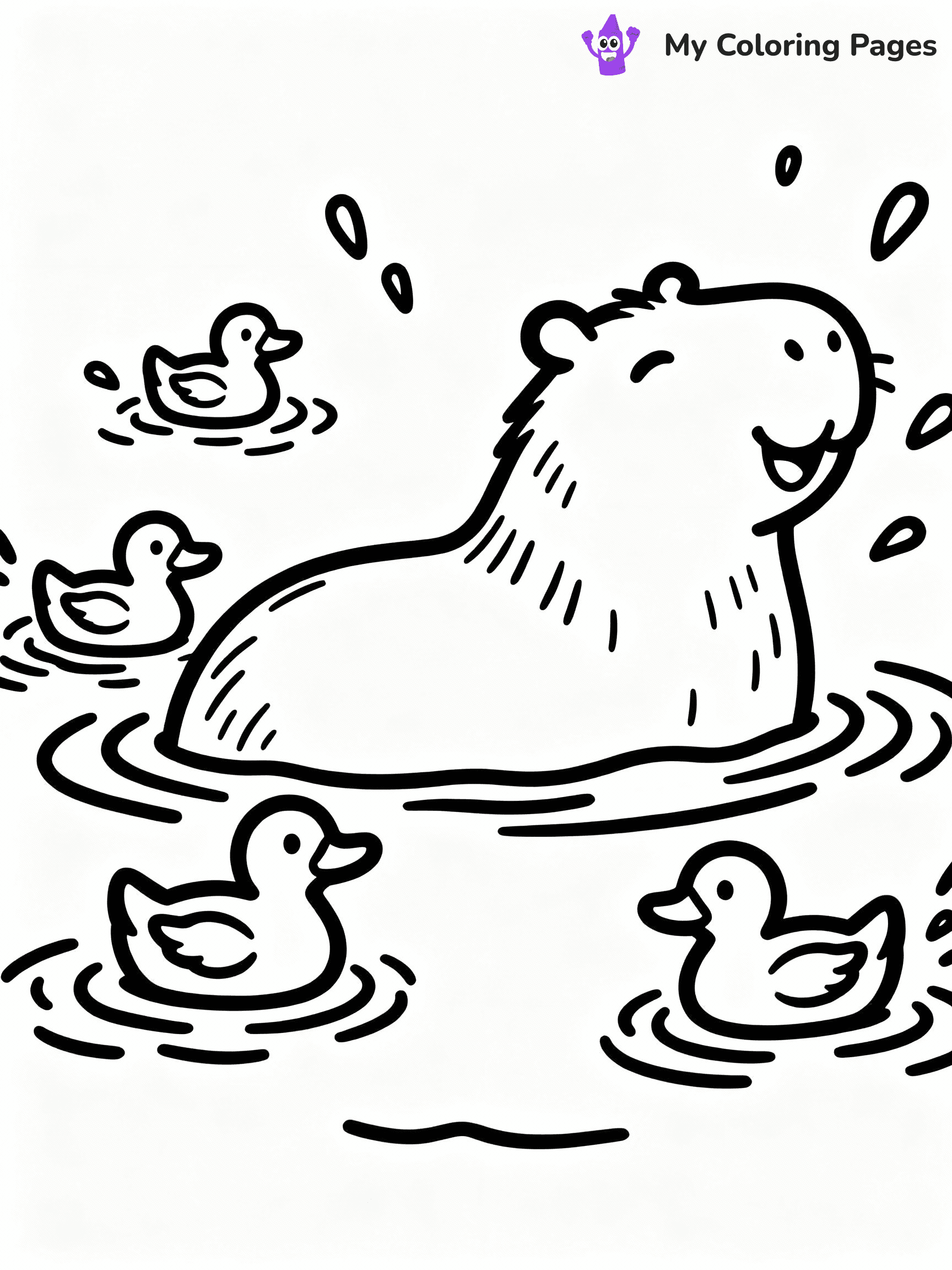 Capybara Coloring Pages - 30