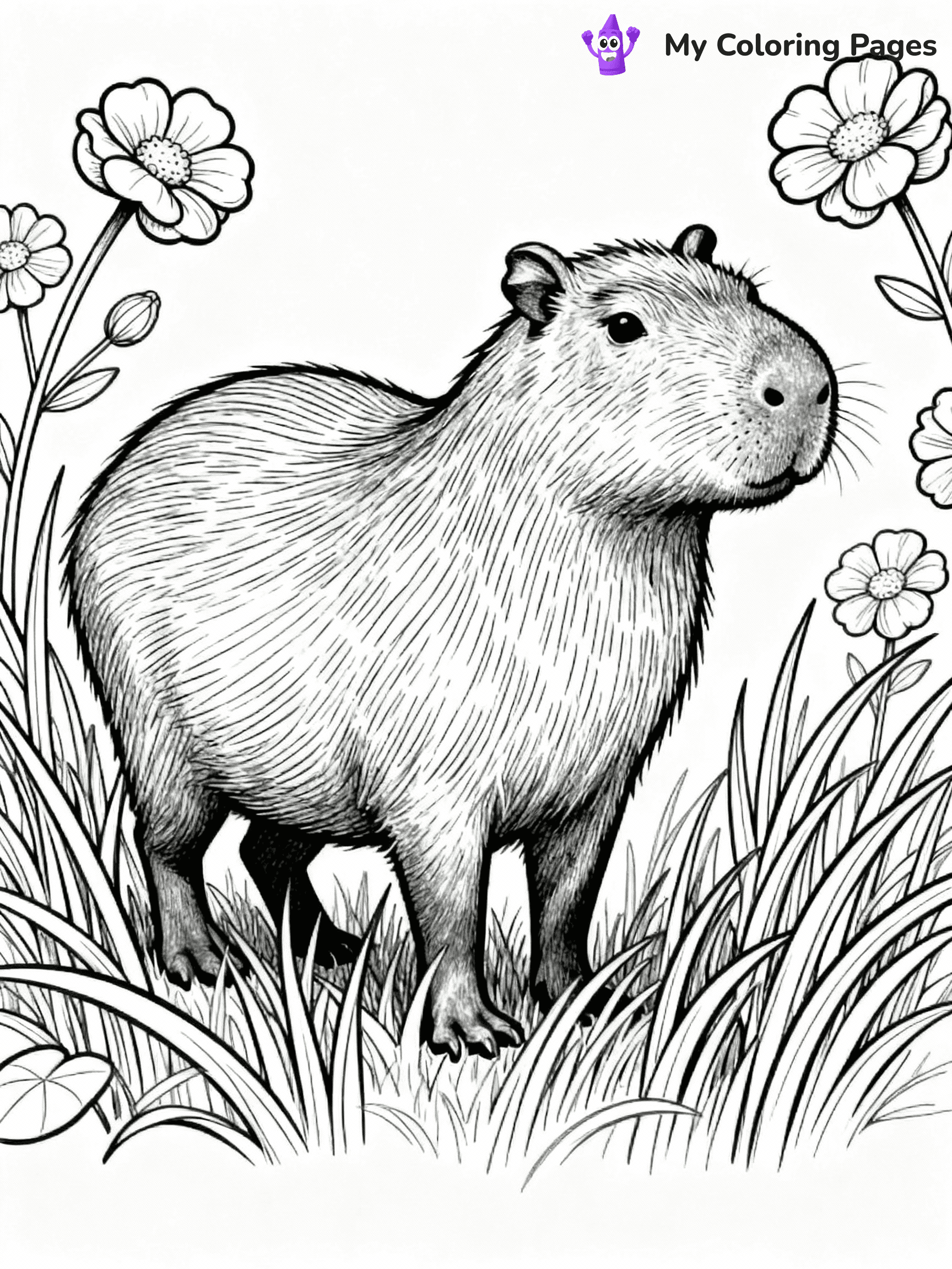 Capybara Coloring Pages - 19