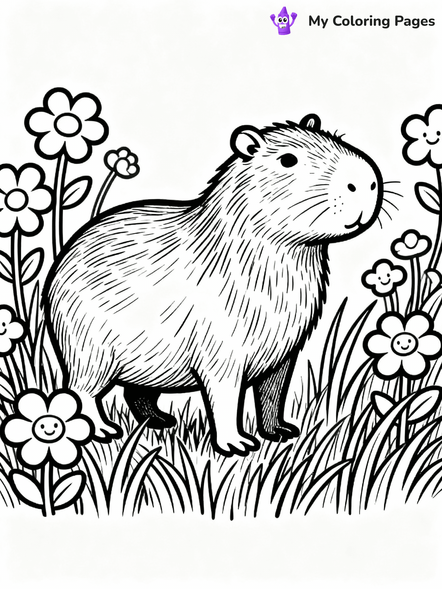 Capybara Coloring Pages - 14
