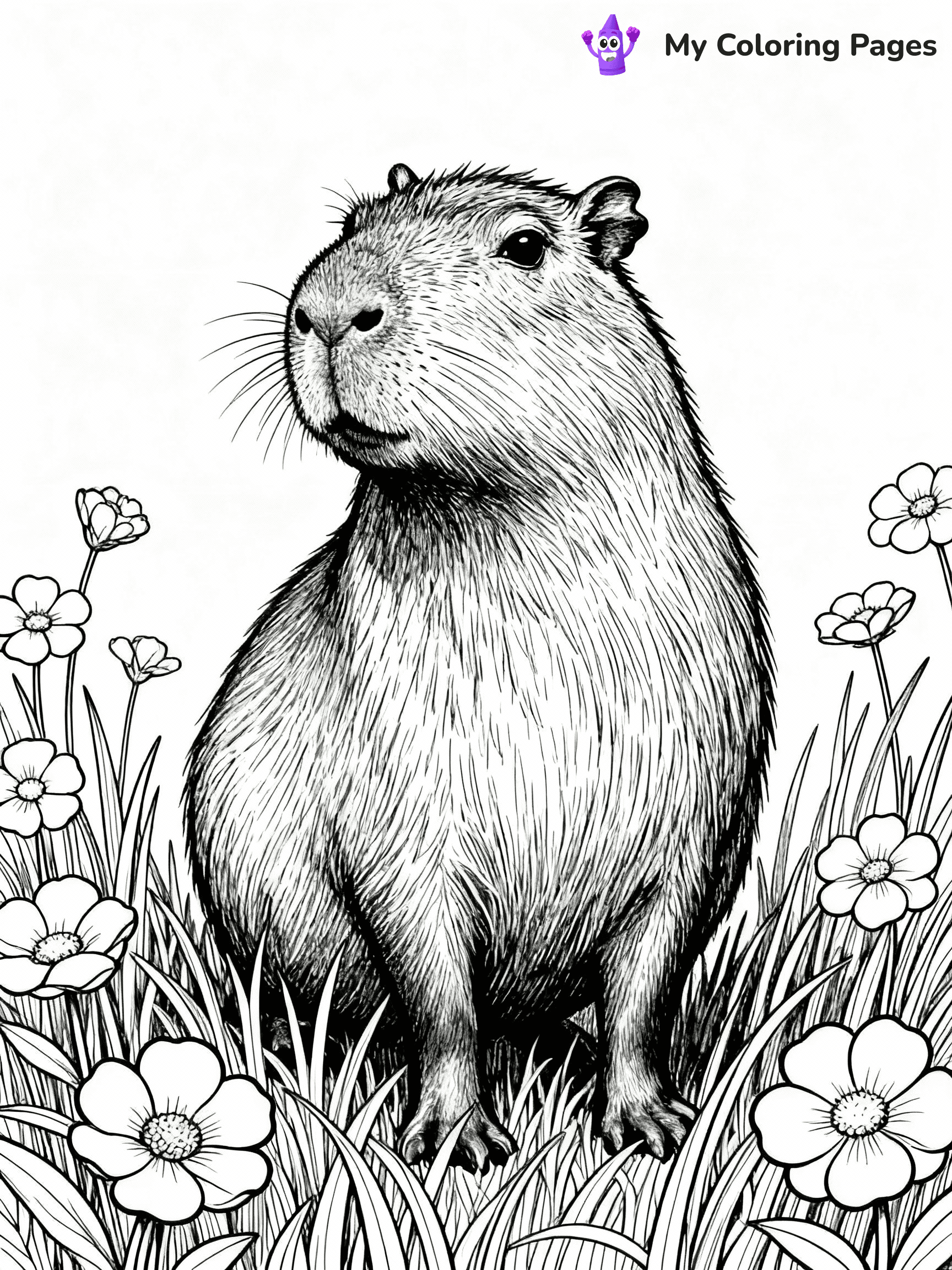 Capybara Coloring Pages - 12