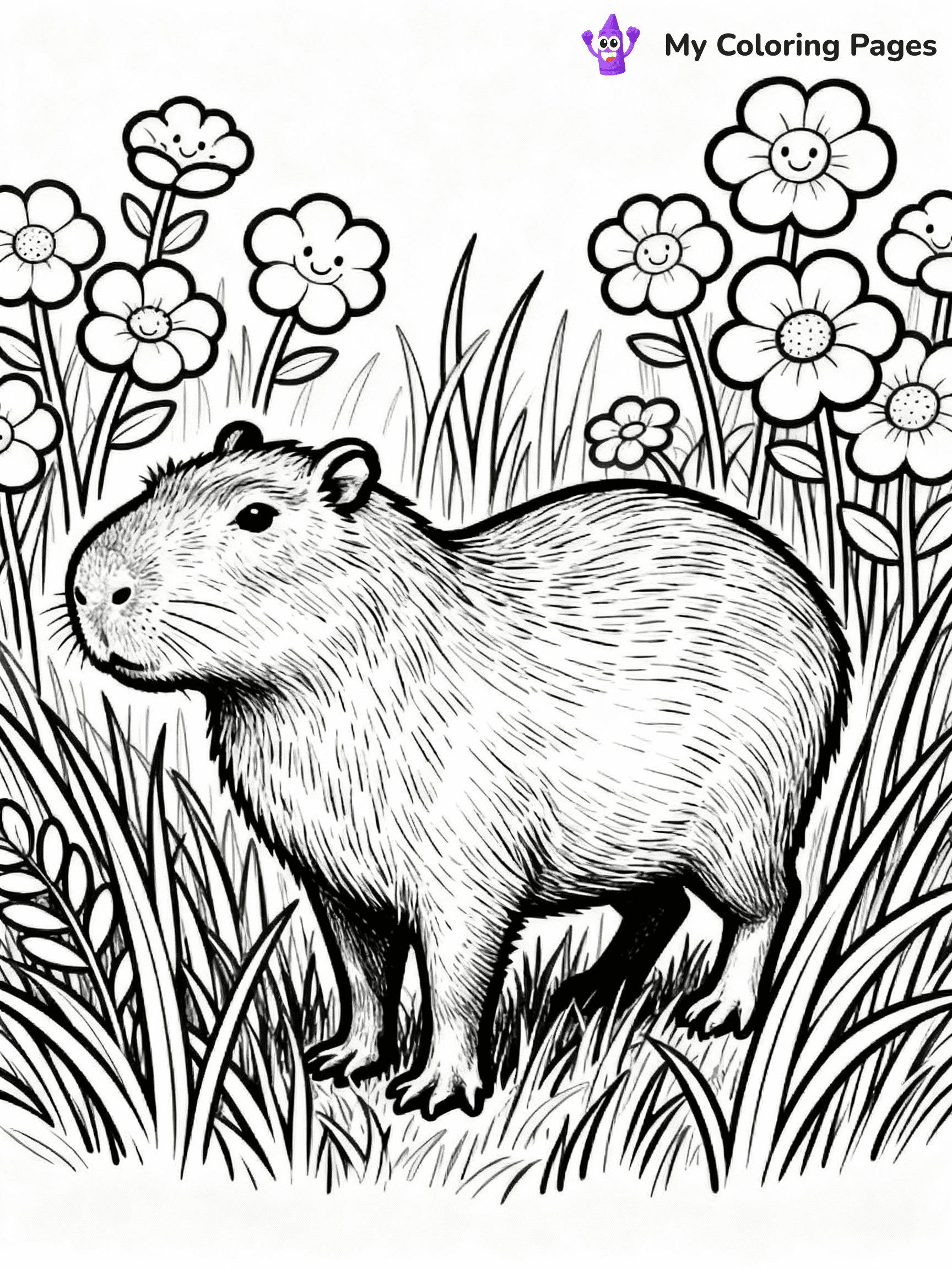 Capybara Coloring Pages - 11