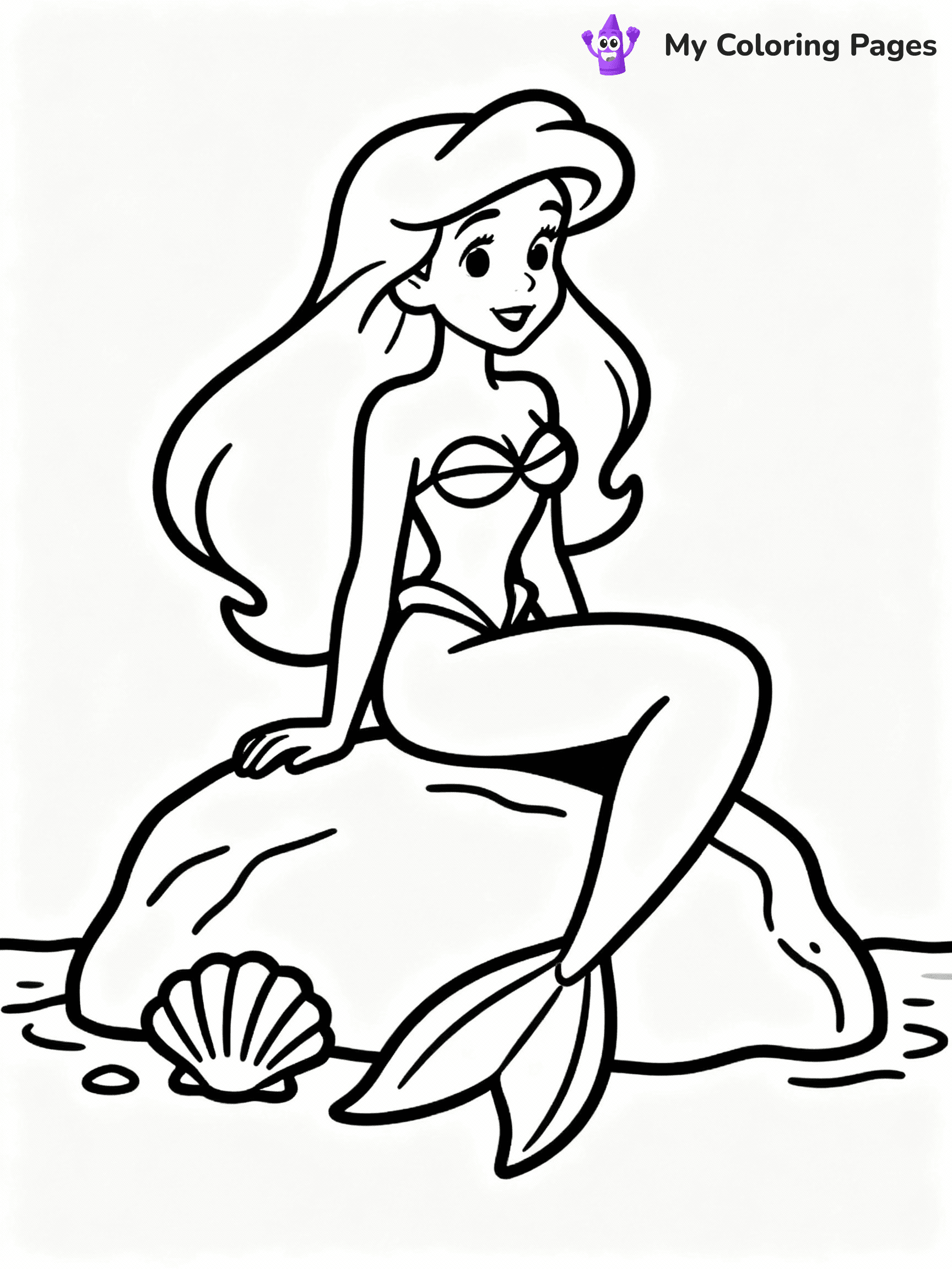 ⚠️ CRITICAL REQUIREMENT - ABSOLUTE BLACK AND WHITE ONLY ⚠️
This MUST be a BLACK AND WHITE line drawing ONLY. NO COLORS whatsoever.
- ONLY pure black lines (#000000) on pure white background (#FFFFFF)
- ABSOLUTELY NO colors, NO shading, NO gradients, NO grayscale
- If there are ANY colors in the output, the image is REJECTED
- This is a COLORING PAGE - meant to be COLORED IN by children
- The output must be UNCOLORED line art ready for coloring
⚠️ SUBJECT TO DRAW: Ariel from Disney Princess in Disney animation style, sitting on a rock, long hair flowing, seashells nearby
(REMEMBER: Output must be BLACK AND WHITE line art only, NOT colored!)
# COLORING PAGE: BLACK OUTLINES ONLY - WHITE BACKGROUND MANDATORY
Create a **coloring book page** using EXACTLY two values: black lines, white space.
## NON-NEGOTIABLE BINARY RULES
- **ONLY #000000 (black) and #FFFFFF (white)** - NO other values exist
- **EVERY PIXEL = BLACK OR WHITE** - no gray/shading/antialiasing
- **WHITE BACKGROUND MANDATORY** - entire canvas stays white
- **ALL SHAPES HOLLOW** - everything is empty outlines waiting to be colored
- **FORBIDDEN:** fills, shading, gradients, patterns, textures, colors
- **NO SOLID REGIONS** - if it's not a thin line, it's wrong
## Universal Line Standards
- Black outlines ONLY - thin, uniform weight
- Every shape completely empty inside
- Closed contours suitable for coloring
- Simple flat illustration - zero depth/3D/realism
- **Style:** Whimsical Doodle Art Alley - rounded, friendly outlines (unless specified)
## Everything = Outline Only
- Characters/animals: hollow shapes
- Objects/clothing: empty contours
- Backgrounds/scenery: line work only
- Natural elements: outlined forms
- Dark/night areas: don't exist (use outlined symbols)
- Textures/patterns: convert to simple lines
## The Test
Can a child color EVERY white space with crayons? If any area is pre-filled/shaded/gray or colored in, it FAILS. Every shape must be waiting to receive color.
**FINAL OUTPUT**: Binary coloring page. Black lines define shapes. White spaces ready for coloring. Nothing else exists. No exceptions. Print-ready.
⚠️ FINAL REMINDER: Draw the subject "Ariel from Disney Princess in Disney animation style, sitting on a rock, long hair flowing, seashells nearby" as BLACK AND WHITE line art. Zero colors in output.