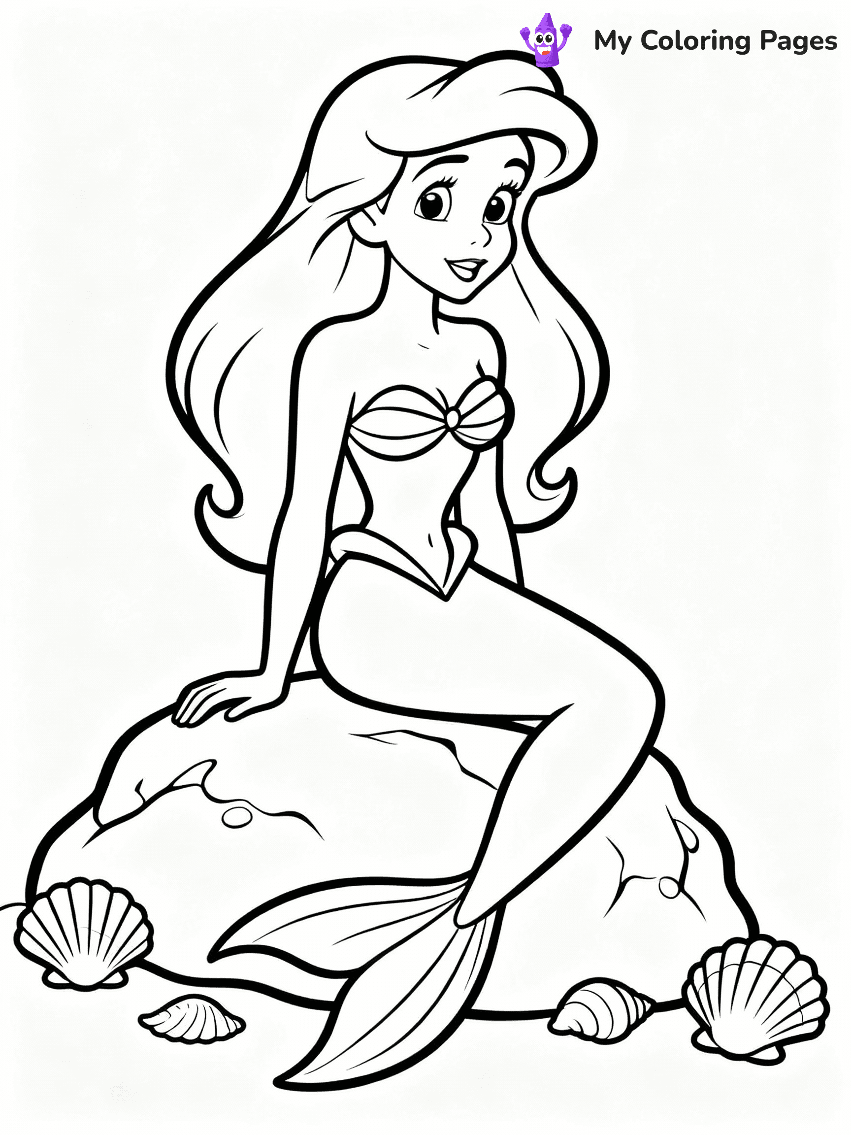 ⚠️ CRITICAL REQUIREMENT - ABSOLUTE BLACK AND WHITE ONLY ⚠️
This MUST be a BLACK AND WHITE line drawing ONLY. NO COLORS whatsoever.
- ONLY pure black lines (#000000) on pure white background (#FFFFFF)
- ABSOLUTELY NO colors, NO shading, NO gradients, NO grayscale
- If there are ANY colors in the output, the image is REJECTED
- This is a COLORING PAGE - meant to be COLORED IN by children
- The output must be UNCOLORED line art ready for coloring
⚠️ SUBJECT TO DRAW: Ariel from Disney Princess in Disney animation style, sitting on a rock, long hair flowing, seashells nearby
(REMEMBER: Output must be BLACK AND WHITE line art only, NOT colored!)
# COLORING PAGE: BLACK OUTLINES ONLY - WHITE BACKGROUND MANDATORY
Create a **coloring book page** using EXACTLY two values: black lines, white space.
## NON-NEGOTIABLE BINARY RULES
- **ONLY #000000 (black) and #FFFFFF (white)** - NO other values exist
- **EVERY PIXEL = BLACK OR WHITE** - no gray/shading/antialiasing
- **WHITE BACKGROUND MANDATORY** - entire canvas stays white
- **ALL SHAPES HOLLOW** - everything is empty outlines waiting to be colored
- **FORBIDDEN:** fills, shading, gradients, patterns, textures, colors
- **NO SOLID REGIONS** - if it's not a thin line, it's wrong
## Universal Line Standards
- Black outlines ONLY - thin, uniform weight
- Every shape completely empty inside
- Closed contours suitable for coloring
- Simple flat illustration - zero depth/3D/realism
- **Style:** Whimsical Doodle Art Alley - rounded, friendly outlines (unless specified)
## Everything = Outline Only
- Characters/animals: hollow shapes
- Objects/clothing: empty contours
- Backgrounds/scenery: line work only
- Natural elements: outlined forms
- Dark/night areas: don't exist (use outlined symbols)
- Textures/patterns: convert to simple lines
## The Test
Can a child color EVERY white space with crayons? If any area is pre-filled/shaded/gray or colored in, it FAILS. Every shape must be waiting to receive color.
**FINAL OUTPUT**: Binary coloring page. Black lines define shapes. White spaces ready for coloring. Nothing else exists. No exceptions. Print-ready.
⚠️ FINAL REMINDER: Draw the subject "Ariel from Disney Princess in Disney animation style, sitting on a rock, long hair flowing, seashells nearby" as BLACK AND WHITE line art. Zero colors in output.