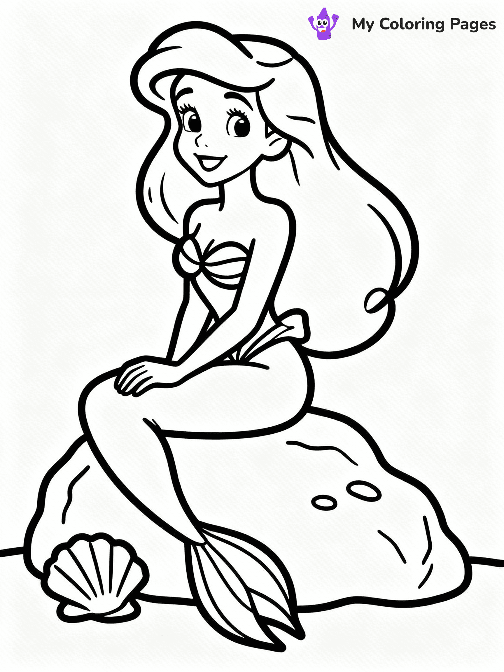 ⚠️ CRITICAL REQUIREMENT - ABSOLUTE BLACK AND WHITE ONLY ⚠️
This MUST be a BLACK AND WHITE line drawing ONLY. NO COLORS whatsoever.
- ONLY pure black lines (#000000) on pure white background (#FFFFFF)
- ABSOLUTELY NO colors, NO shading, NO gradients, NO grayscale
- If there are ANY colors in the output, the image is REJECTED
- This is a COLORING PAGE - meant to be COLORED IN by children
- The output must be UNCOLORED line art ready for coloring
⚠️ SUBJECT TO DRAW: Ariel from Disney Princess in Disney animation style, sitting on a rock, long hair flowing, seashells nearby
(REMEMBER: Output must be BLACK AND WHITE line art only, NOT colored!)
# COLORING PAGE: BLACK OUTLINES ONLY - WHITE BACKGROUND MANDATORY
Create a **coloring book page** using EXACTLY two values: black lines, white space.
## NON-NEGOTIABLE BINARY RULES
- **ONLY #000000 (black) and #FFFFFF (white)** - NO other values exist
- **EVERY PIXEL = BLACK OR WHITE** - no gray/shading/antialiasing
- **WHITE BACKGROUND MANDATORY** - entire canvas stays white
- **ALL SHAPES HOLLOW** - everything is empty outlines waiting to be colored
- **FORBIDDEN:** fills, shading, gradients, patterns, textures, colors
- **NO SOLID REGIONS** - if it's not a thin line, it's wrong
## Universal Line Standards
- Black outlines ONLY - thin, uniform weight
- Every shape completely empty inside
- Closed contours suitable for coloring
- Simple flat illustration - zero depth/3D/realism
- **Style:** Whimsical Doodle Art Alley - rounded, friendly outlines (unless specified)
## Everything = Outline Only
- Characters/animals: hollow shapes
- Objects/clothing: empty contours
- Backgrounds/scenery: line work only
- Natural elements: outlined forms
- Dark/night areas: don't exist (use outlined symbols)
- Textures/patterns: convert to simple lines
## The Test
Can a child color EVERY white space with crayons? If any area is pre-filled/shaded/gray or colored in, it FAILS. Every shape must be waiting to receive color.
**FINAL OUTPUT**: Binary coloring page. Black lines define shapes. White spaces ready for coloring. Nothing else exists. No exceptions. Print-ready.
⚠️ FINAL REMINDER: Draw the subject "Ariel from Disney Princess in Disney animation style, sitting on a rock, long hair flowing, seashells nearby" as BLACK AND WHITE line art. Zero colors in output.