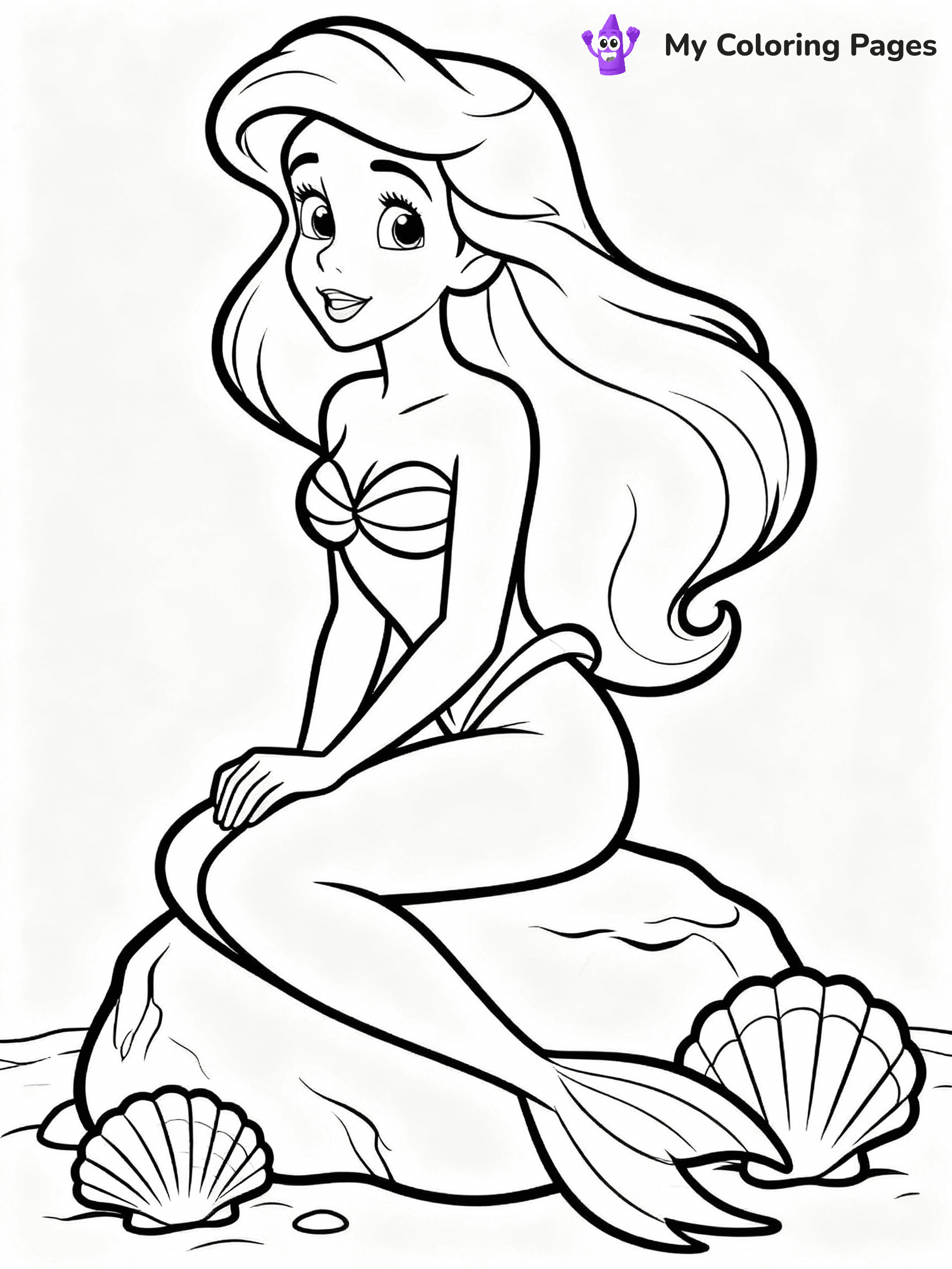 ⚠️ CRITICAL REQUIREMENT - ABSOLUTE BLACK AND WHITE ONLY ⚠️
This MUST be a BLACK AND WHITE line drawing ONLY. NO COLORS whatsoever.
- ONLY pure black lines (#000000) on pure white background (#FFFFFF)
- ABSOLUTELY NO colors, NO shading, NO gradients, NO grayscale
- If there are ANY colors in the output, the image is REJECTED
- This is a COLORING PAGE - meant to be COLORED IN by children
- The output must be UNCOLORED line art ready for coloring
⚠️ SUBJECT TO DRAW: Ariel from Disney Princess in Disney animation style, sitting on a rock, long hair flowing, seashells nearby
(REMEMBER: Output must be BLACK AND WHITE line art only, NOT colored!)
# COLORING PAGE: BLACK OUTLINES ONLY - WHITE BACKGROUND MANDATORY
Create a **coloring book page** using EXACTLY two values: black lines, white space.
## NON-NEGOTIABLE BINARY RULES
- **ONLY #000000 (black) and #FFFFFF (white)** - NO other values exist
- **EVERY PIXEL = BLACK OR WHITE** - no gray/shading/antialiasing
- **WHITE BACKGROUND MANDATORY** - entire canvas stays white
- **ALL SHAPES HOLLOW** - everything is empty outlines waiting to be colored
- **FORBIDDEN:** fills, shading, gradients, patterns, textures, colors
- **NO SOLID REGIONS** - if it's not a thin line, it's wrong
## Universal Line Standards
- Black outlines ONLY - thin, uniform weight
- Every shape completely empty inside
- Closed contours suitable for coloring
- Simple flat illustration - zero depth/3D/realism
- **Style:** Whimsical Doodle Art Alley - rounded, friendly outlines (unless specified)
## Everything = Outline Only
- Characters/animals: hollow shapes
- Objects/clothing: empty contours
- Backgrounds/scenery: line work only
- Natural elements: outlined forms
- Dark/night areas: don't exist (use outlined symbols)
- Textures/patterns: convert to simple lines
## The Test
Can a child color EVERY white space with crayons? If any area is pre-filled/shaded/gray or colored in, it FAILS. Every shape must be waiting to receive color.
**FINAL OUTPUT**: Binary coloring page. Black lines define shapes. White spaces ready for coloring. Nothing else exists. No exceptions. Print-ready.
⚠️ FINAL REMINDER: Draw the subject "Ariel from Disney Princess in Disney animation style, sitting on a rock, long hair flowing, seashells nearby" as BLACK AND WHITE line art. Zero colors in output.