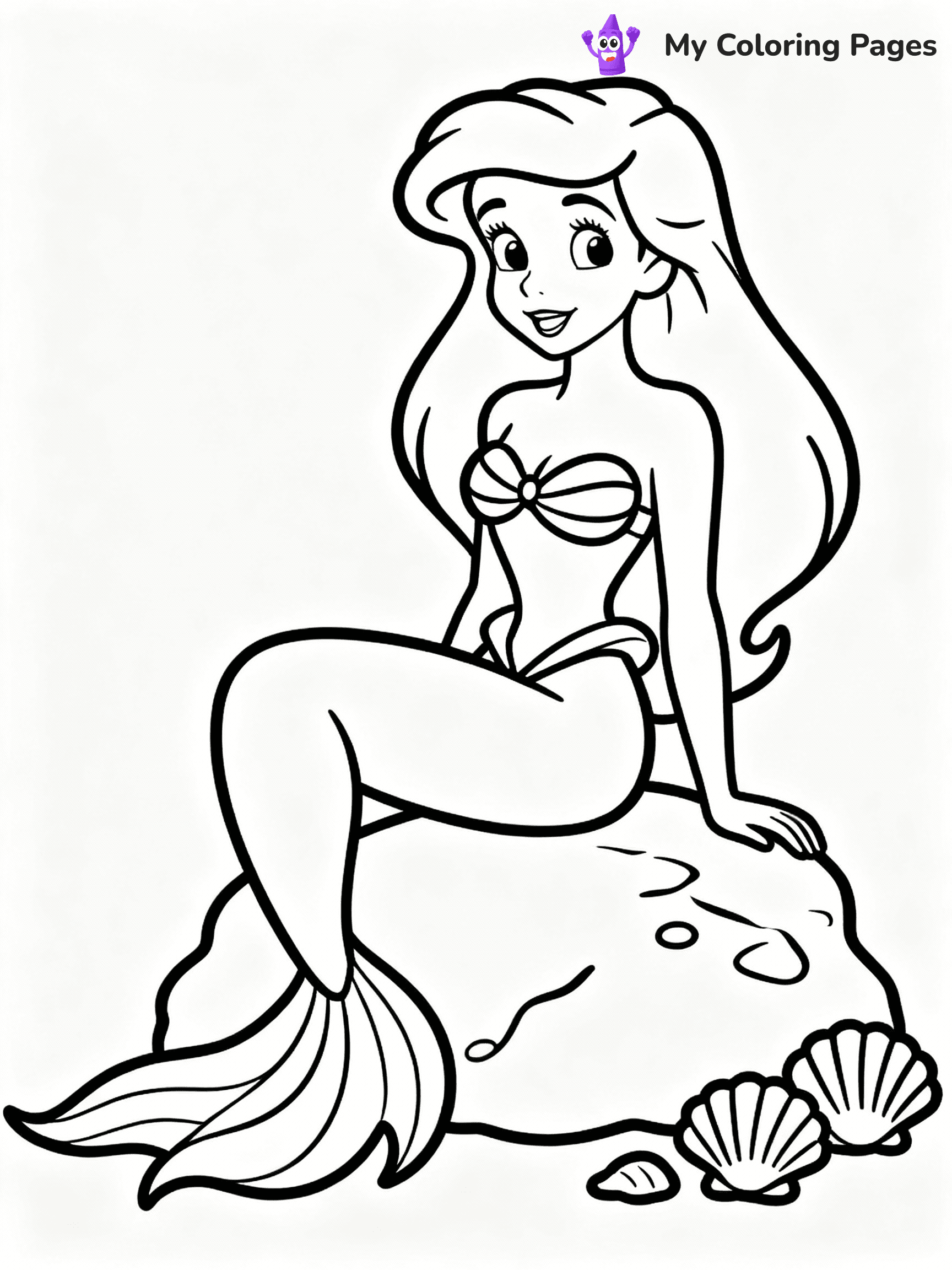 ⚠️ CRITICAL REQUIREMENT - ABSOLUTE BLACK AND WHITE ONLY ⚠️
This MUST be a BLACK AND WHITE line drawing ONLY. NO COLORS whatsoever.
- ONLY pure black lines (#000000) on pure white background (#FFFFFF)
- ABSOLUTELY NO colors, NO shading, NO gradients, NO grayscale
- If there are ANY colors in the output, the image is REJECTED
- This is a COLORING PAGE - meant to be COLORED IN by children
- The output must be UNCOLORED line art ready for coloring
⚠️ SUBJECT TO DRAW: Ariel from Disney Princess in Disney animation style, sitting on a rock, long hair flowing, seashells nearby
(REMEMBER: Output must be BLACK AND WHITE line art only, NOT colored!)
# COLORING PAGE: BLACK OUTLINES ONLY - WHITE BACKGROUND MANDATORY
Create a **coloring book page** using EXACTLY two values: black lines, white space.
## NON-NEGOTIABLE BINARY RULES
- **ONLY #000000 (black) and #FFFFFF (white)** - NO other values exist
- **EVERY PIXEL = BLACK OR WHITE** - no gray/shading/antialiasing
- **WHITE BACKGROUND MANDATORY** - entire canvas stays white
- **ALL SHAPES HOLLOW** - everything is empty outlines waiting to be colored
- **FORBIDDEN:** fills, shading, gradients, patterns, textures, colors
- **NO SOLID REGIONS** - if it's not a thin line, it's wrong
## Universal Line Standards
- Black outlines ONLY - thin, uniform weight
- Every shape completely empty inside
- Closed contours suitable for coloring
- Simple flat illustration - zero depth/3D/realism
- **Style:** Whimsical Doodle Art Alley - rounded, friendly outlines (unless specified)
## Everything = Outline Only
- Characters/animals: hollow shapes
- Objects/clothing: empty contours
- Backgrounds/scenery: line work only
- Natural elements: outlined forms
- Dark/night areas: don't exist (use outlined symbols)
- Textures/patterns: convert to simple lines
## The Test
Can a child color EVERY white space with crayons? If any area is pre-filled/shaded/gray or colored in, it FAILS. Every shape must be waiting to receive color.
**FINAL OUTPUT**: Binary coloring page. Black lines define shapes. White spaces ready for coloring. Nothing else exists. No exceptions. Print-ready.
⚠️ FINAL REMINDER: Draw the subject "Ariel from Disney Princess in Disney animation style, sitting on a rock, long hair flowing, seashells nearby" as BLACK AND WHITE line art. Zero colors in output.