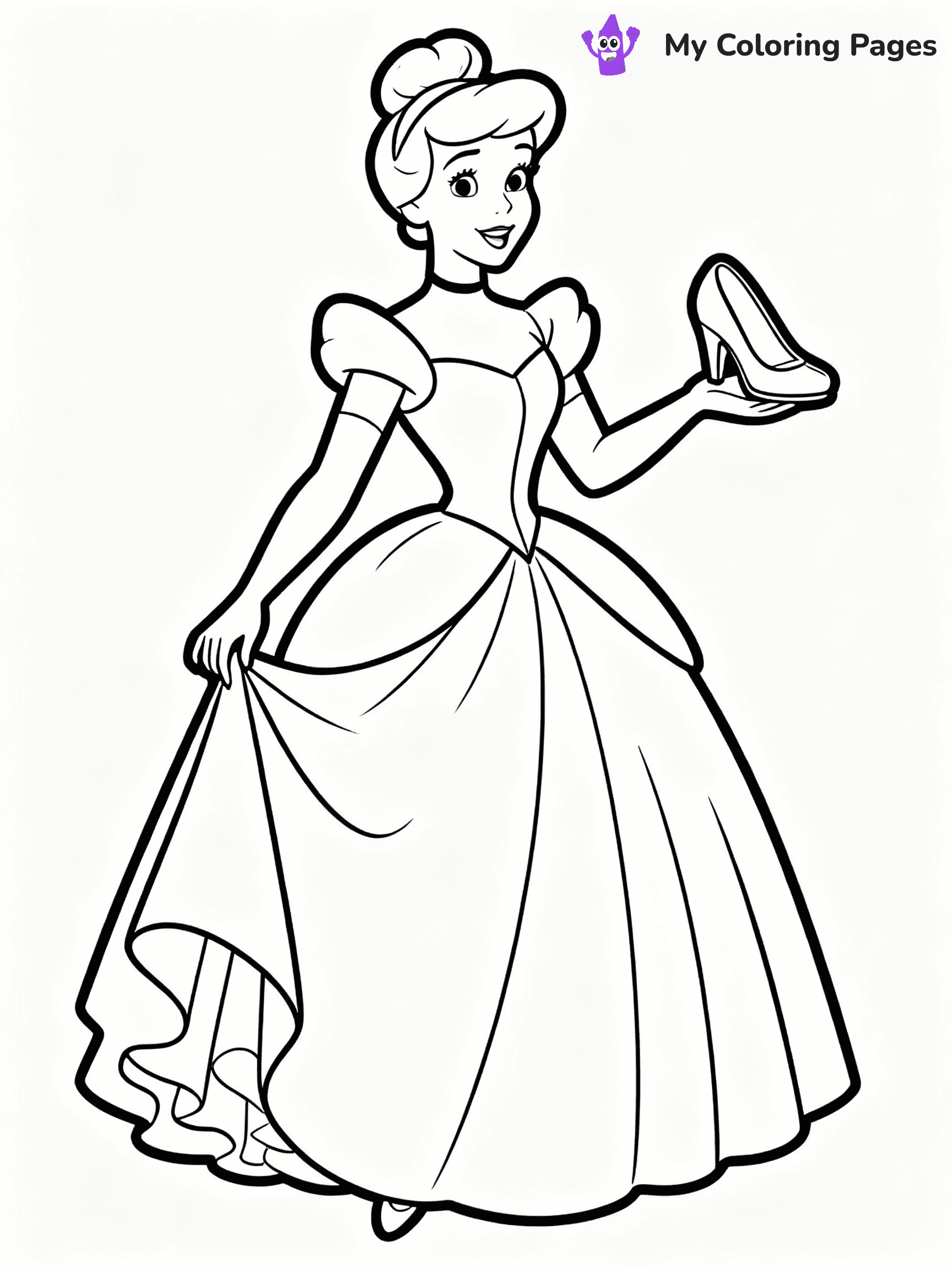 ⚠️ CRITICAL REQUIREMENT - ABSOLUTE BLACK AND WHITE ONLY ⚠️
This MUST be a BLACK AND WHITE line drawing ONLY. NO COLORS whatsoever.
- ONLY pure black lines (#000000) on pure white background (#FFFFFF)
- ABSOLUTELY NO colors, NO shading, NO gradients, NO grayscale
- If there are ANY colors in the output, the image is REJECTED
- This is a COLORING PAGE - meant to be COLORED IN by children
- The output must be UNCOLORED line art ready for coloring
⚠️ SUBJECT TO DRAW: Cinderella from Disney Princess in Disney animation style, wearing a ball gown, glass slipper in hand
(REMEMBER: Output must be BLACK AND WHITE line art only, NOT colored!)
# COLORING PAGE: BLACK OUTLINES ONLY - WHITE BACKGROUND MANDATORY
Create a **coloring book page** using EXACTLY two values: black lines, white space.
## NON-NEGOTIABLE BINARY RULES
- **ONLY #000000 (black) and #FFFFFF (white)** - NO other values exist
- **EVERY PIXEL = BLACK OR WHITE** - no gray/shading/antialiasing
- **WHITE BACKGROUND MANDATORY** - entire canvas stays white
- **ALL SHAPES HOLLOW** - everything is empty outlines waiting to be colored
- **FORBIDDEN:** fills, shading, gradients, patterns, textures, colors
- **NO SOLID REGIONS** - if it's not a thin line, it's wrong
## Universal Line Standards
- Black outlines ONLY - thin, uniform weight
- Every shape completely empty inside
- Closed contours suitable for coloring
- Simple flat illustration - zero depth/3D/realism
- **Style:** Whimsical Doodle Art Alley - rounded, friendly outlines (unless specified)
## Everything = Outline Only
- Characters/animals: hollow shapes
- Objects/clothing: empty contours
- Backgrounds/scenery: line work only
- Natural elements: outlined forms
- Dark/night areas: don't exist (use outlined symbols)
- Textures/patterns: convert to simple lines
## The Test
Can a child color EVERY white space with crayons? If any area is pre-filled/shaded/gray or colored in, it FAILS. Every shape must be waiting to receive color.
**FINAL OUTPUT**: Binary coloring page. Black lines define shapes. White spaces ready for coloring. Nothing else exists. No exceptions. Print-ready.
⚠️ FINAL REMINDER: Draw the subject "Cinderella from Disney Princess in Disney animation style, wearing a ball gown, glass slipper in hand" as BLACK AND WHITE line art. Zero colors in output.