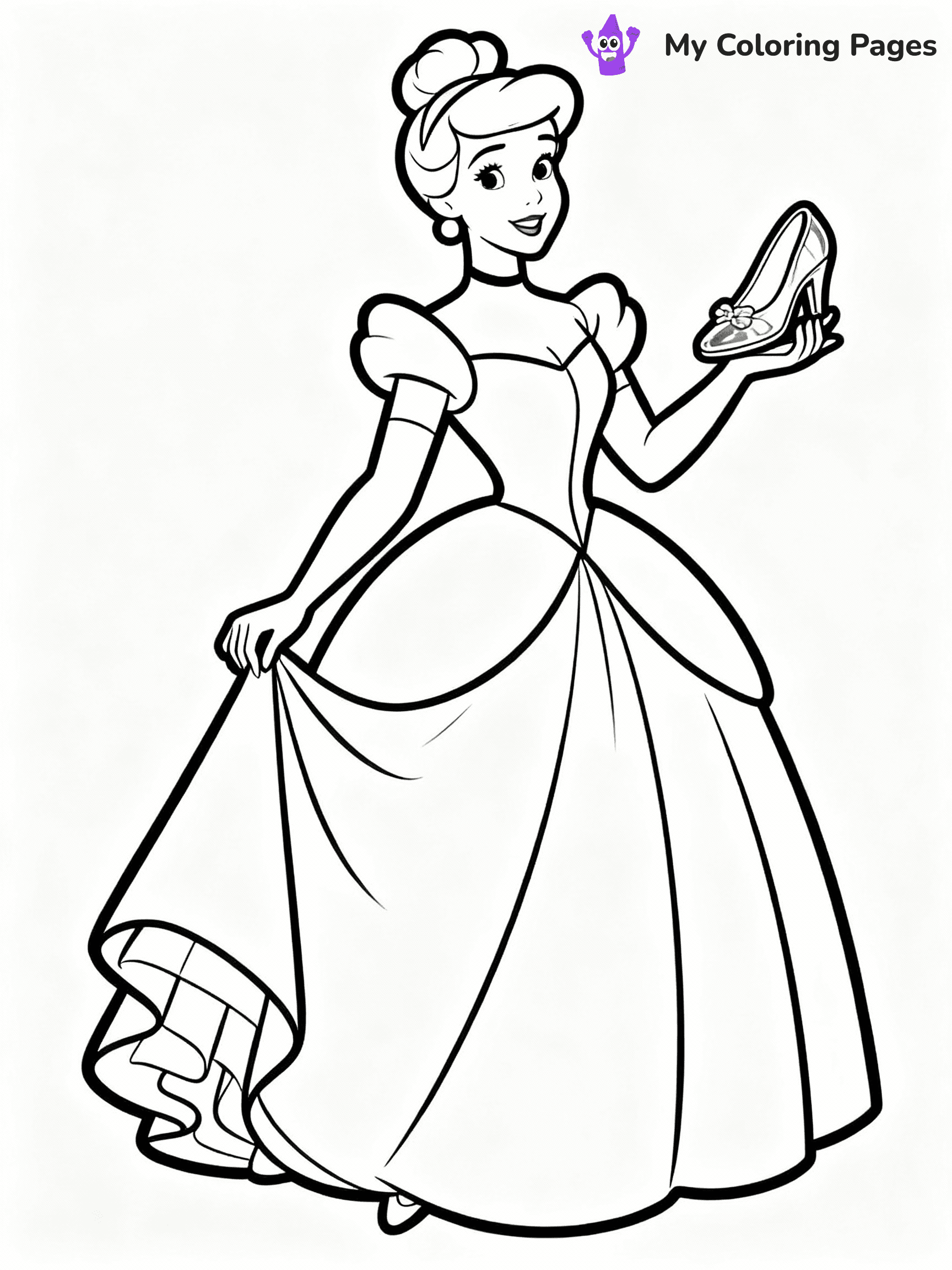 ⚠️ CRITICAL REQUIREMENT - ABSOLUTE BLACK AND WHITE ONLY ⚠️
This MUST be a BLACK AND WHITE line drawing ONLY. NO COLORS whatsoever.
- ONLY pure black lines (#000000) on pure white background (#FFFFFF)
- ABSOLUTELY NO colors, NO shading, NO gradients, NO grayscale
- If there are ANY colors in the output, the image is REJECTED
- This is a COLORING PAGE - meant to be COLORED IN by children
- The output must be UNCOLORED line art ready for coloring
⚠️ SUBJECT TO DRAW: Cinderella from Disney Princess in Disney animation style, wearing a ball gown, glass slipper in hand
(REMEMBER: Output must be BLACK AND WHITE line art only, NOT colored!)
# COLORING PAGE: BLACK OUTLINES ONLY - WHITE BACKGROUND MANDATORY
Create a **coloring book page** using EXACTLY two values: black lines, white space.
## NON-NEGOTIABLE BINARY RULES
- **ONLY #000000 (black) and #FFFFFF (white)** - NO other values exist
- **EVERY PIXEL = BLACK OR WHITE** - no gray/shading/antialiasing
- **WHITE BACKGROUND MANDATORY** - entire canvas stays white
- **ALL SHAPES HOLLOW** - everything is empty outlines waiting to be colored
- **FORBIDDEN:** fills, shading, gradients, patterns, textures, colors
- **NO SOLID REGIONS** - if it's not a thin line, it's wrong
## Universal Line Standards
- Black outlines ONLY - thin, uniform weight
- Every shape completely empty inside
- Closed contours suitable for coloring
- Simple flat illustration - zero depth/3D/realism
- **Style:** Whimsical Doodle Art Alley - rounded, friendly outlines (unless specified)
## Everything = Outline Only
- Characters/animals: hollow shapes
- Objects/clothing: empty contours
- Backgrounds/scenery: line work only
- Natural elements: outlined forms
- Dark/night areas: don't exist (use outlined symbols)
- Textures/patterns: convert to simple lines
## The Test
Can a child color EVERY white space with crayons? If any area is pre-filled/shaded/gray or colored in, it FAILS. Every shape must be waiting to receive color.
**FINAL OUTPUT**: Binary coloring page. Black lines define shapes. White spaces ready for coloring. Nothing else exists. No exceptions. Print-ready.
⚠️ FINAL REMINDER: Draw the subject "Cinderella from Disney Princess in Disney animation style, wearing a ball gown, glass slipper in hand" as BLACK AND WHITE line art. Zero colors in output.