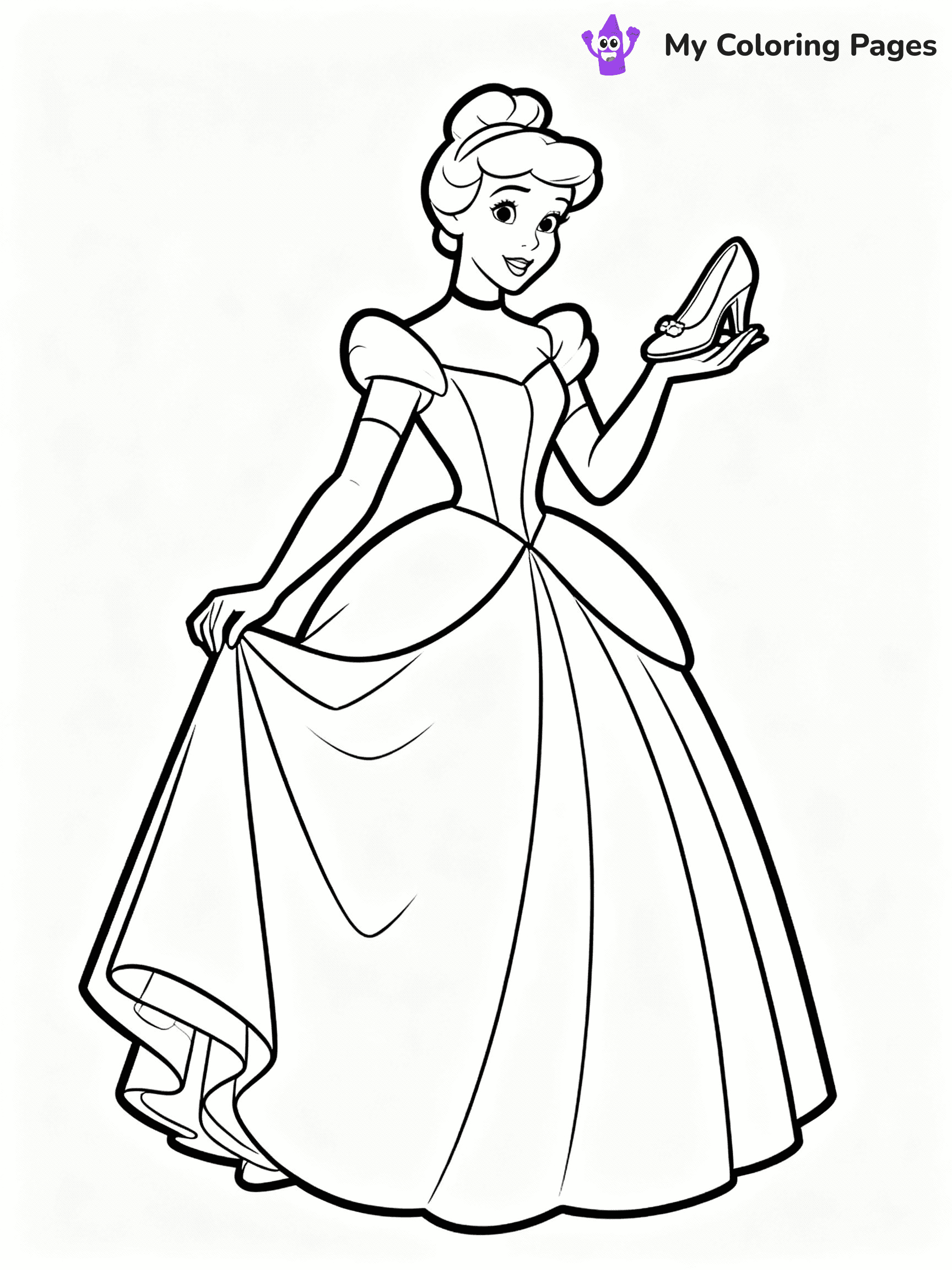 ⚠️ CRITICAL REQUIREMENT - ABSOLUTE BLACK AND WHITE ONLY ⚠️
This MUST be a BLACK AND WHITE line drawing ONLY. NO COLORS whatsoever.
- ONLY pure black lines (#000000) on pure white background (#FFFFFF)
- ABSOLUTELY NO colors, NO shading, NO gradients, NO grayscale
- If there are ANY colors in the output, the image is REJECTED
- This is a COLORING PAGE - meant to be COLORED IN by children
- The output must be UNCOLORED line art ready for coloring
⚠️ SUBJECT TO DRAW: Cinderella from Disney Princess in Disney animation style, wearing a ball gown, glass slipper in hand
(REMEMBER: Output must be BLACK AND WHITE line art only, NOT colored!)
# COLORING PAGE: BLACK OUTLINES ONLY - WHITE BACKGROUND MANDATORY
Create a **coloring book page** using EXACTLY two values: black lines, white space.
## NON-NEGOTIABLE BINARY RULES
- **ONLY #000000 (black) and #FFFFFF (white)** - NO other values exist
- **EVERY PIXEL = BLACK OR WHITE** - no gray/shading/antialiasing
- **WHITE BACKGROUND MANDATORY** - entire canvas stays white
- **ALL SHAPES HOLLOW** - everything is empty outlines waiting to be colored
- **FORBIDDEN:** fills, shading, gradients, patterns, textures, colors
- **NO SOLID REGIONS** - if it's not a thin line, it's wrong
## Universal Line Standards
- Black outlines ONLY - thin, uniform weight
- Every shape completely empty inside
- Closed contours suitable for coloring
- Simple flat illustration - zero depth/3D/realism
- **Style:** Whimsical Doodle Art Alley - rounded, friendly outlines (unless specified)
## Everything = Outline Only
- Characters/animals: hollow shapes
- Objects/clothing: empty contours
- Backgrounds/scenery: line work only
- Natural elements: outlined forms
- Dark/night areas: don't exist (use outlined symbols)
- Textures/patterns: convert to simple lines
## The Test
Can a child color EVERY white space with crayons? If any area is pre-filled/shaded/gray or colored in, it FAILS. Every shape must be waiting to receive color.
**FINAL OUTPUT**: Binary coloring page. Black lines define shapes. White spaces ready for coloring. Nothing else exists. No exceptions. Print-ready.
⚠️ FINAL REMINDER: Draw the subject "Cinderella from Disney Princess in Disney animation style, wearing a ball gown, glass slipper in hand" as BLACK AND WHITE line art. Zero colors in output.