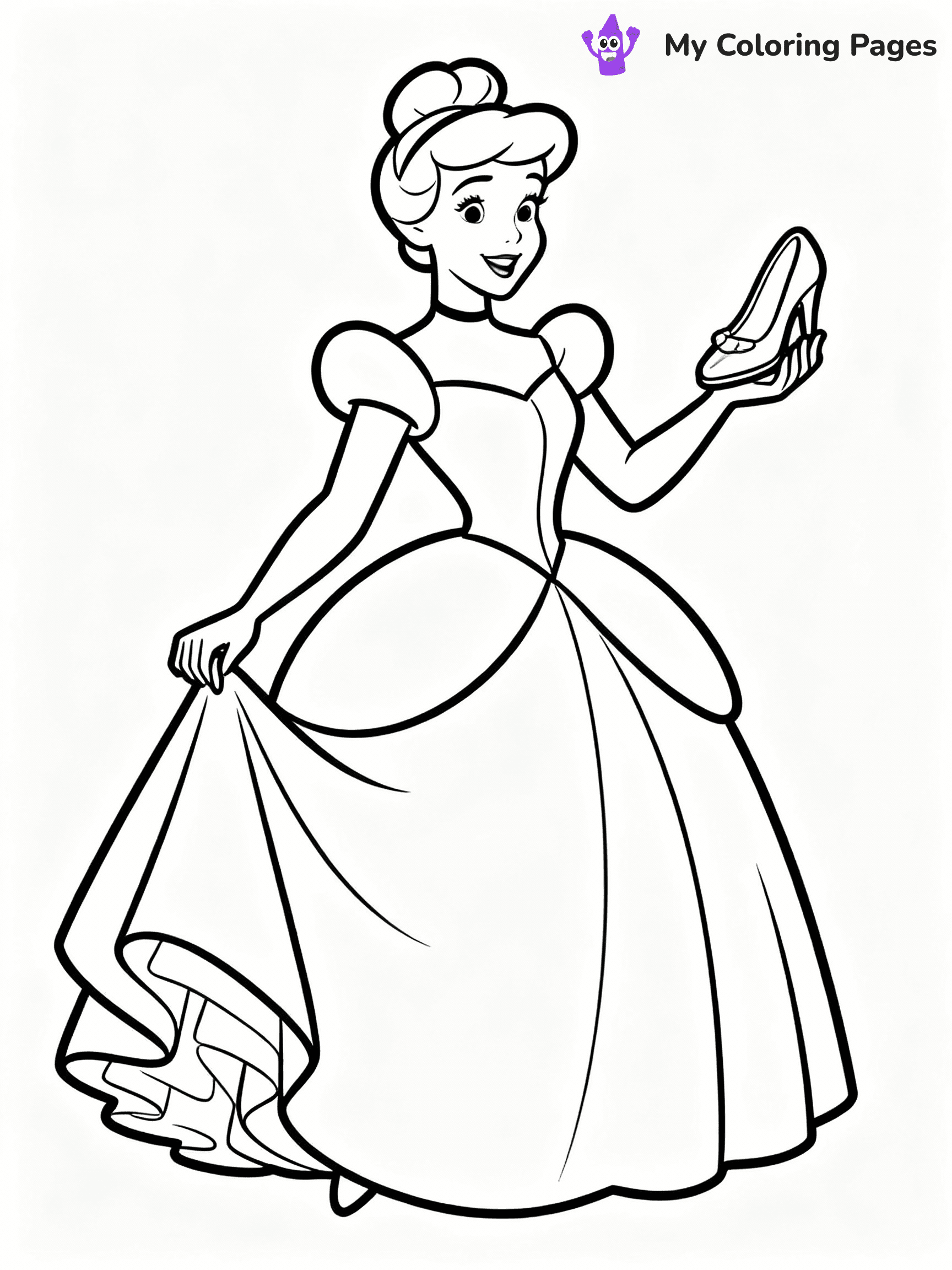 ⚠️ CRITICAL REQUIREMENT - ABSOLUTE BLACK AND WHITE ONLY ⚠️
This MUST be a BLACK AND WHITE line drawing ONLY. NO COLORS whatsoever.
- ONLY pure black lines (#000000) on pure white background (#FFFFFF)
- ABSOLUTELY NO colors, NO shading, NO gradients, NO grayscale
- If there are ANY colors in the output, the image is REJECTED
- This is a COLORING PAGE - meant to be COLORED IN by children
- The output must be UNCOLORED line art ready for coloring
⚠️ SUBJECT TO DRAW: Cinderella from Disney Princess in Disney animation style, wearing a ball gown, glass slipper in hand
(REMEMBER: Output must be BLACK AND WHITE line art only, NOT colored!)
# COLORING PAGE: BLACK OUTLINES ONLY - WHITE BACKGROUND MANDATORY
Create a **coloring book page** using EXACTLY two values: black lines, white space.
## NON-NEGOTIABLE BINARY RULES
- **ONLY #000000 (black) and #FFFFFF (white)** - NO other values exist
- **EVERY PIXEL = BLACK OR WHITE** - no gray/shading/antialiasing
- **WHITE BACKGROUND MANDATORY** - entire canvas stays white
- **ALL SHAPES HOLLOW** - everything is empty outlines waiting to be colored
- **FORBIDDEN:** fills, shading, gradients, patterns, textures, colors
- **NO SOLID REGIONS** - if it's not a thin line, it's wrong
## Universal Line Standards
- Black outlines ONLY - thin, uniform weight
- Every shape completely empty inside
- Closed contours suitable for coloring
- Simple flat illustration - zero depth/3D/realism
- **Style:** Whimsical Doodle Art Alley - rounded, friendly outlines (unless specified)
## Everything = Outline Only
- Characters/animals: hollow shapes
- Objects/clothing: empty contours
- Backgrounds/scenery: line work only
- Natural elements: outlined forms
- Dark/night areas: don't exist (use outlined symbols)
- Textures/patterns: convert to simple lines
## The Test
Can a child color EVERY white space with crayons? If any area is pre-filled/shaded/gray or colored in, it FAILS. Every shape must be waiting to receive color.
**FINAL OUTPUT**: Binary coloring page. Black lines define shapes. White spaces ready for coloring. Nothing else exists. No exceptions. Print-ready.
⚠️ FINAL REMINDER: Draw the subject "Cinderella from Disney Princess in Disney animation style, wearing a ball gown, glass slipper in hand" as BLACK AND WHITE line art. Zero colors in output.